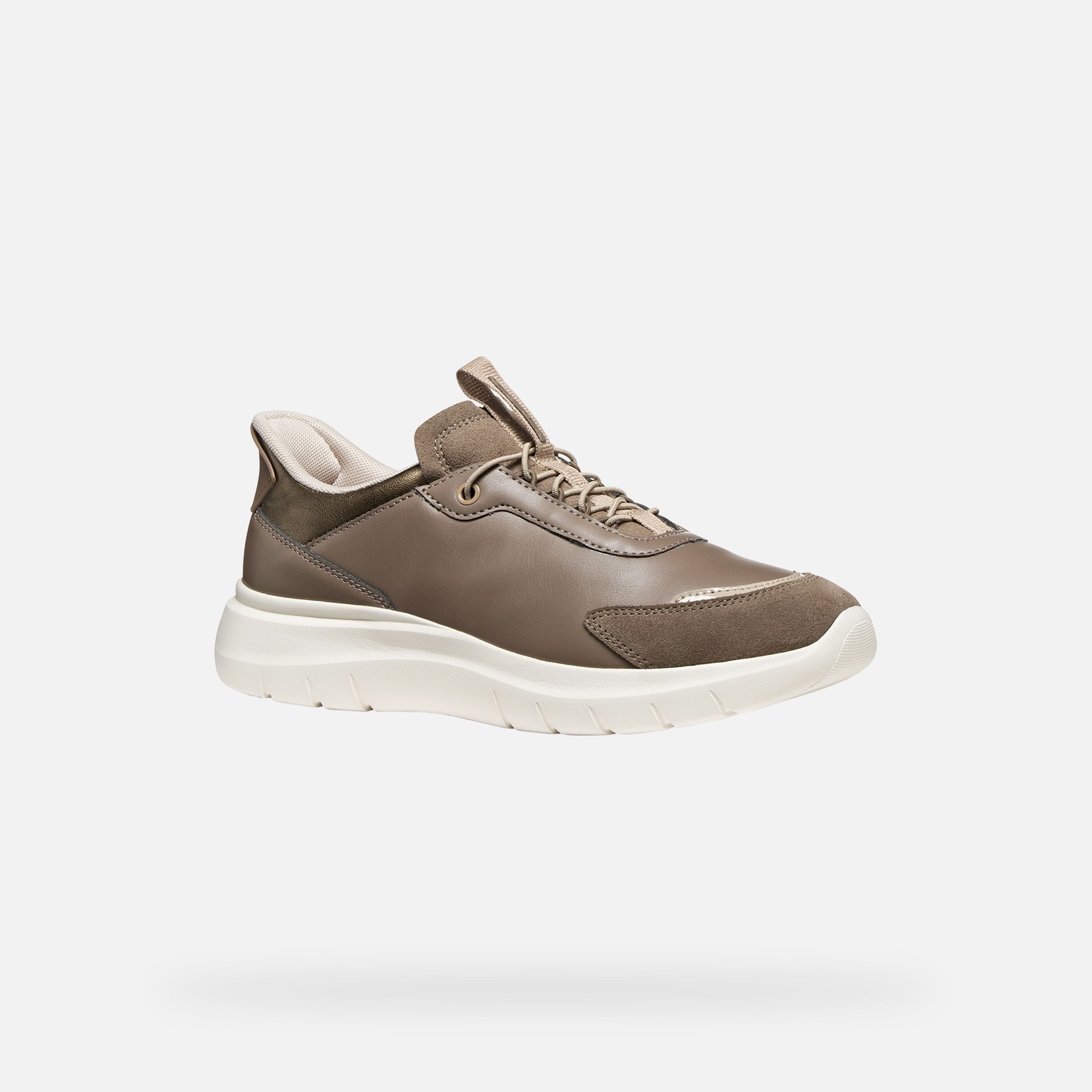 Jasnobrązowe damskie tenisówki Geox Plummery Plus - 003