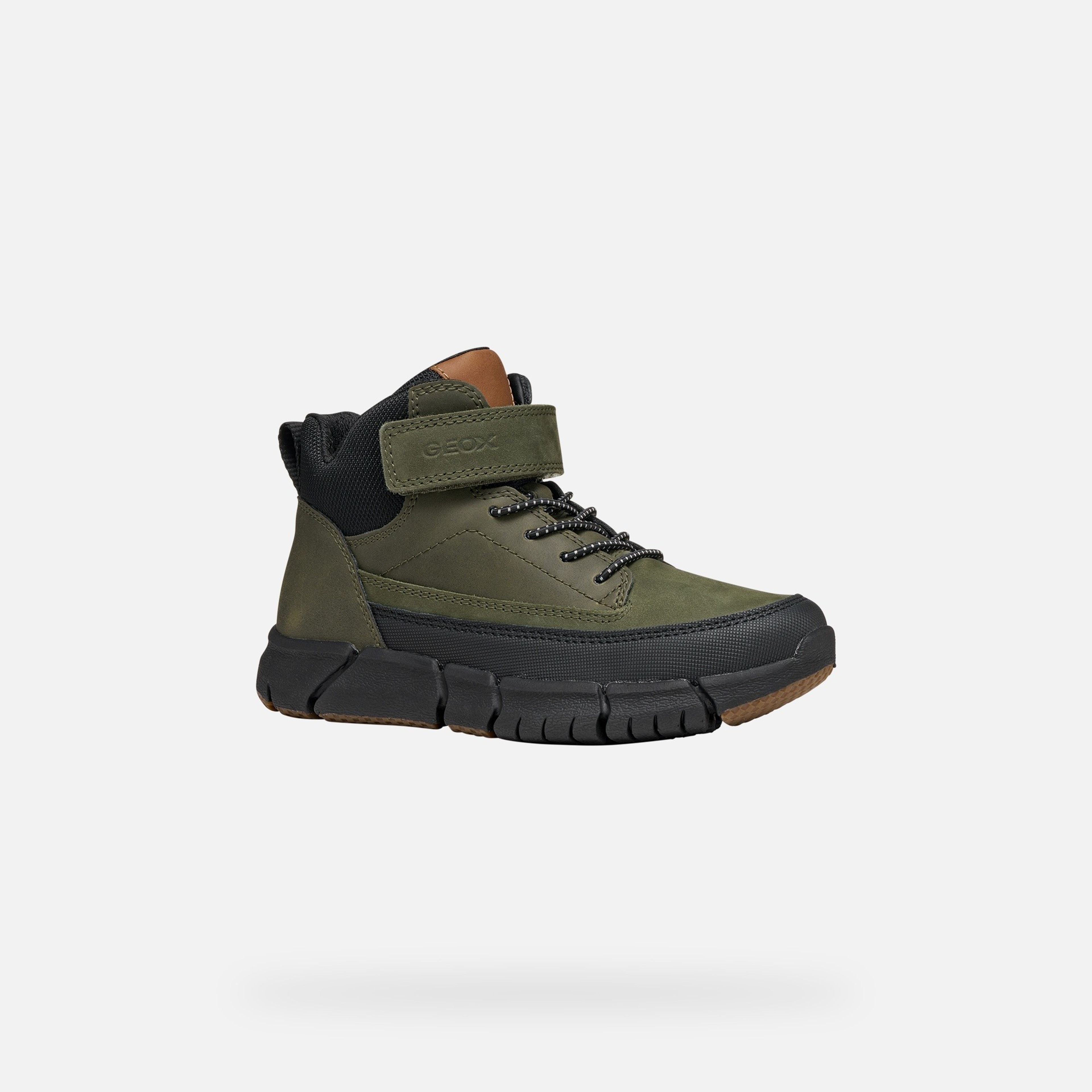 Khaki chlapčenská členková obuv Geox Flexyper - 003