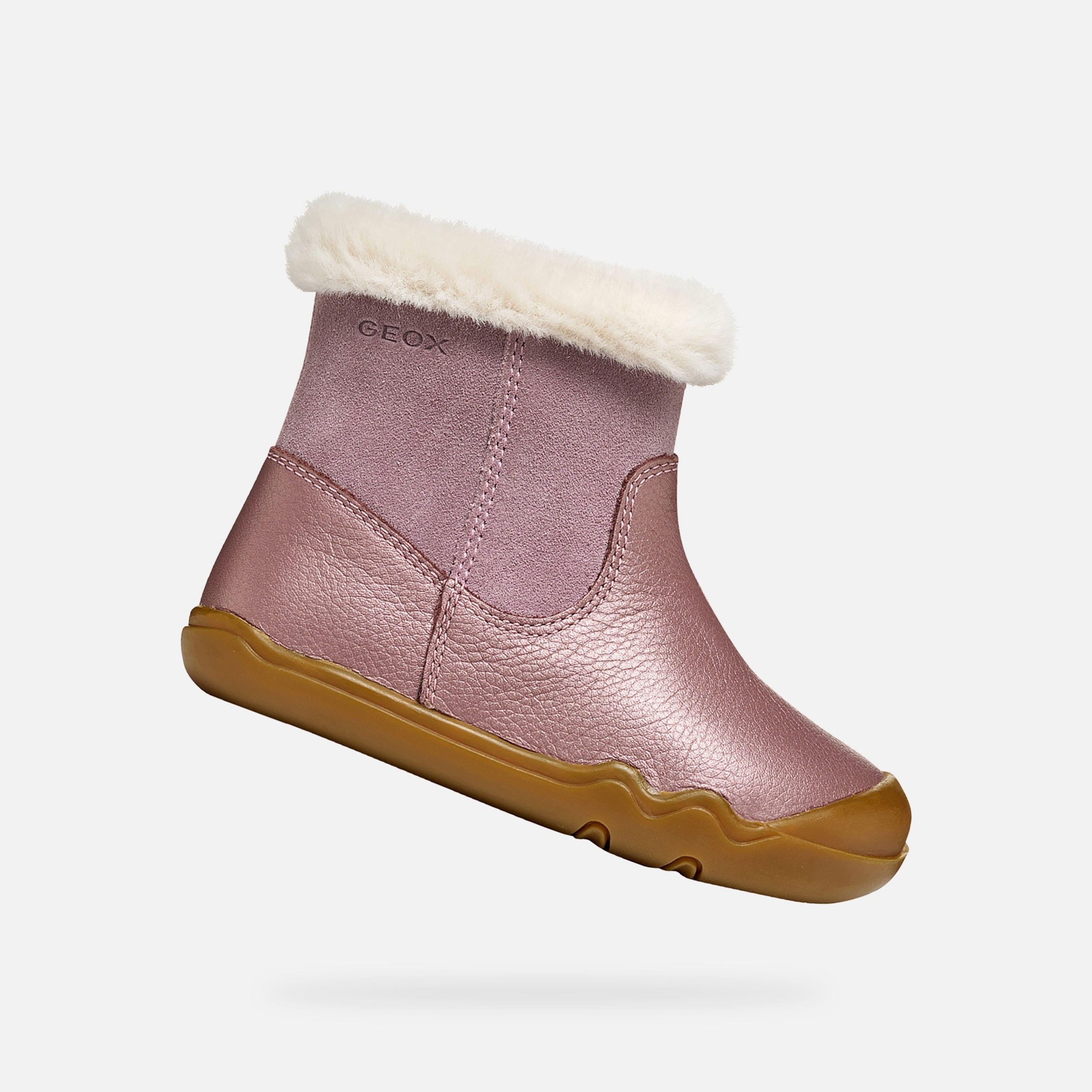 Růžová dívčí barefoot kotníková obuv Geox Steppieup - 001