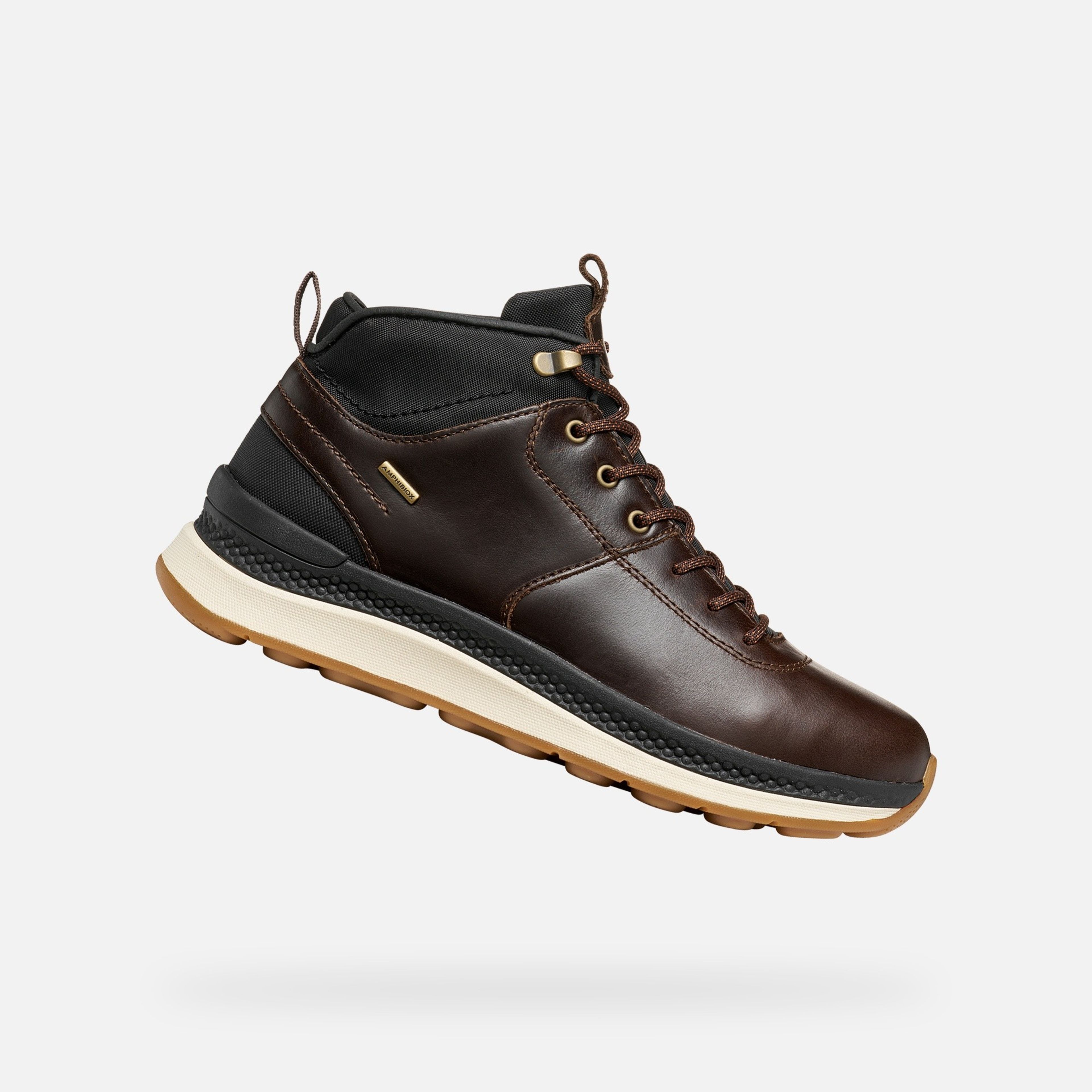 Ciemnobrązowe męskie buty za kostkę Geox Spherica Actif X2 - 001