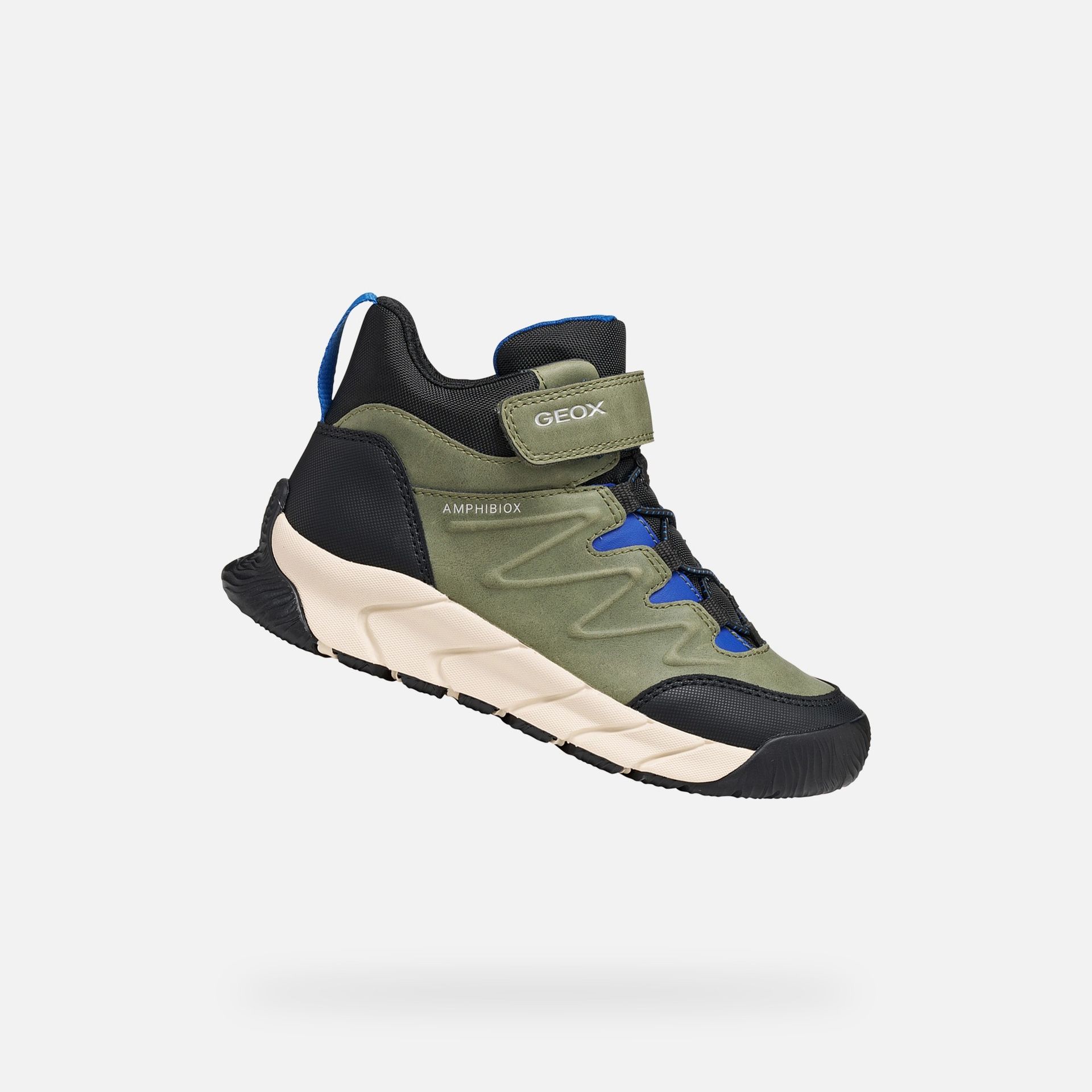 Khaki zateplená chlapčenská členková obuv Geox Flexyper Pro B - 001