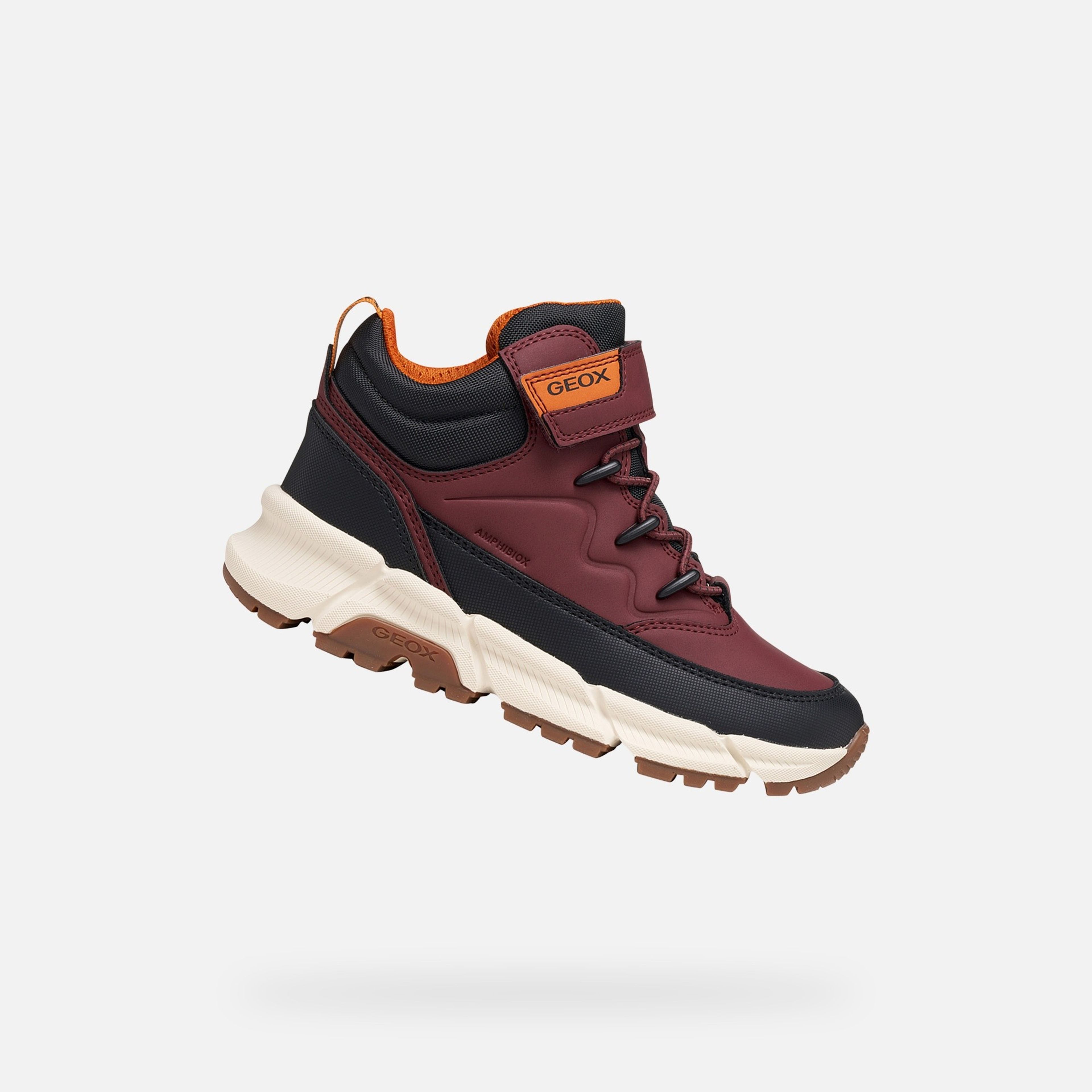 Vínová chlapčenská členková obuv Geox Flexyper Plus - 001