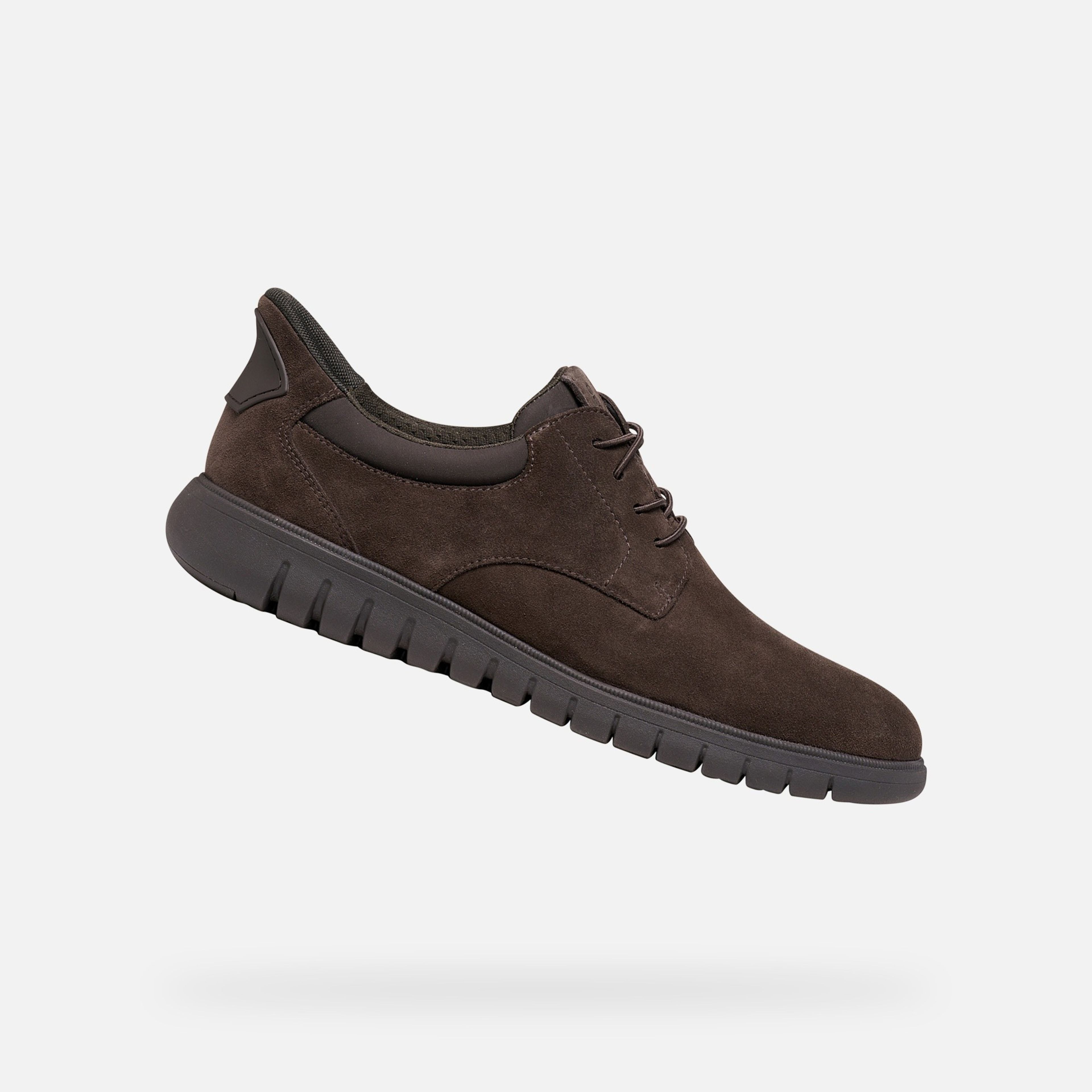 Ciemnobrązowe męskie buty wizytowe Geox Flextride F Plus - 001