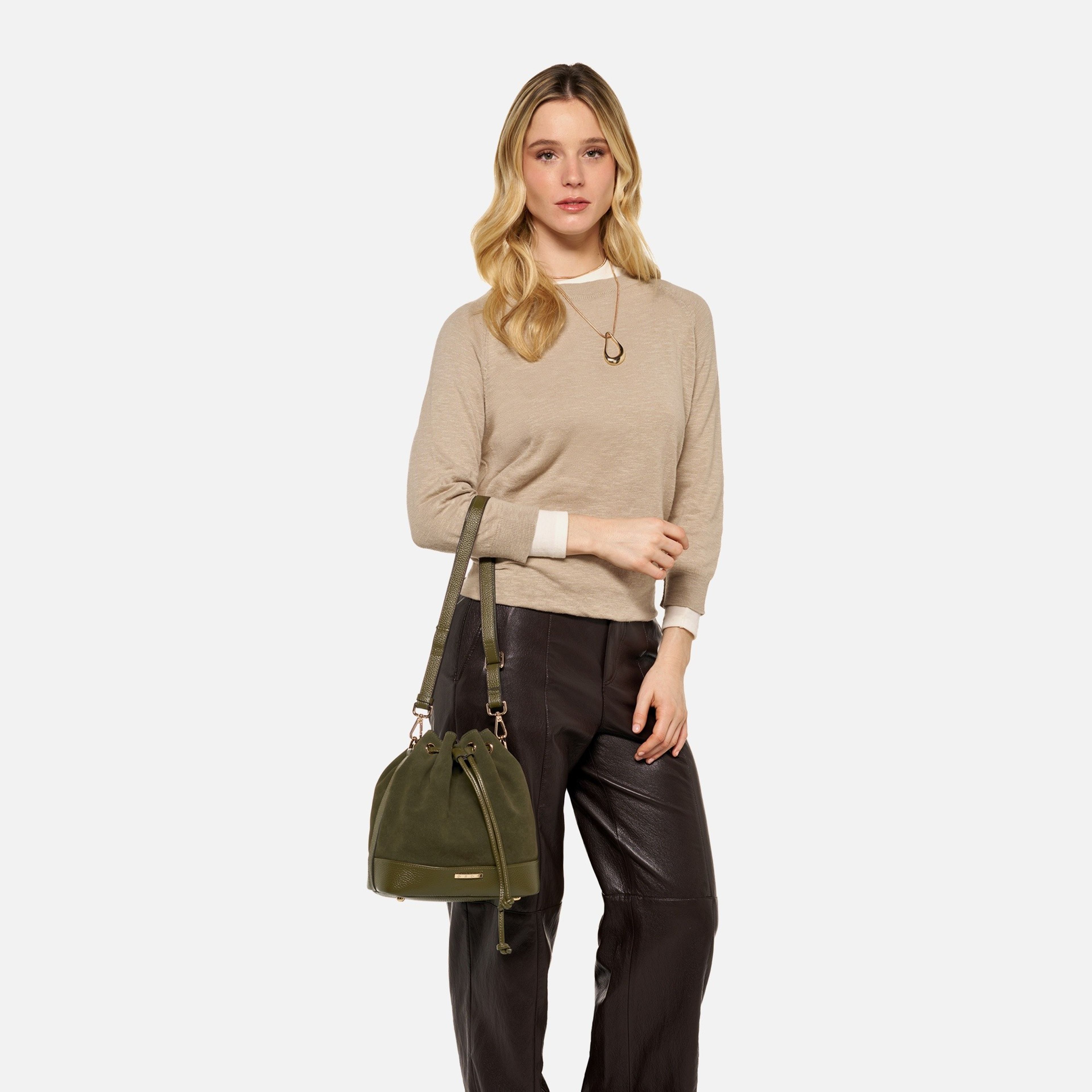 Khaki dámská kabelka Geox Nalvia - 007