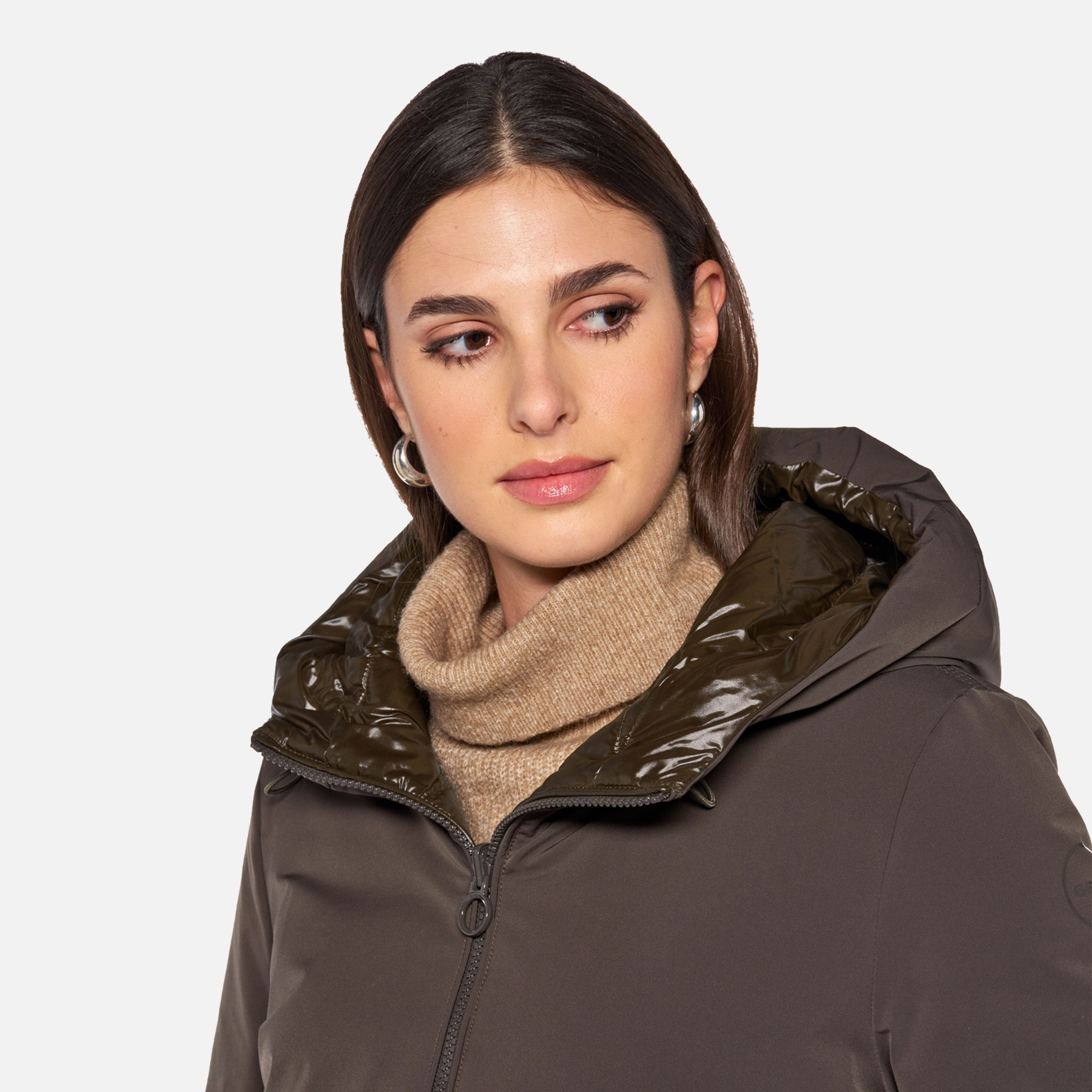 Hnedá obojstranná dámska bunda Geox Spherica - 003