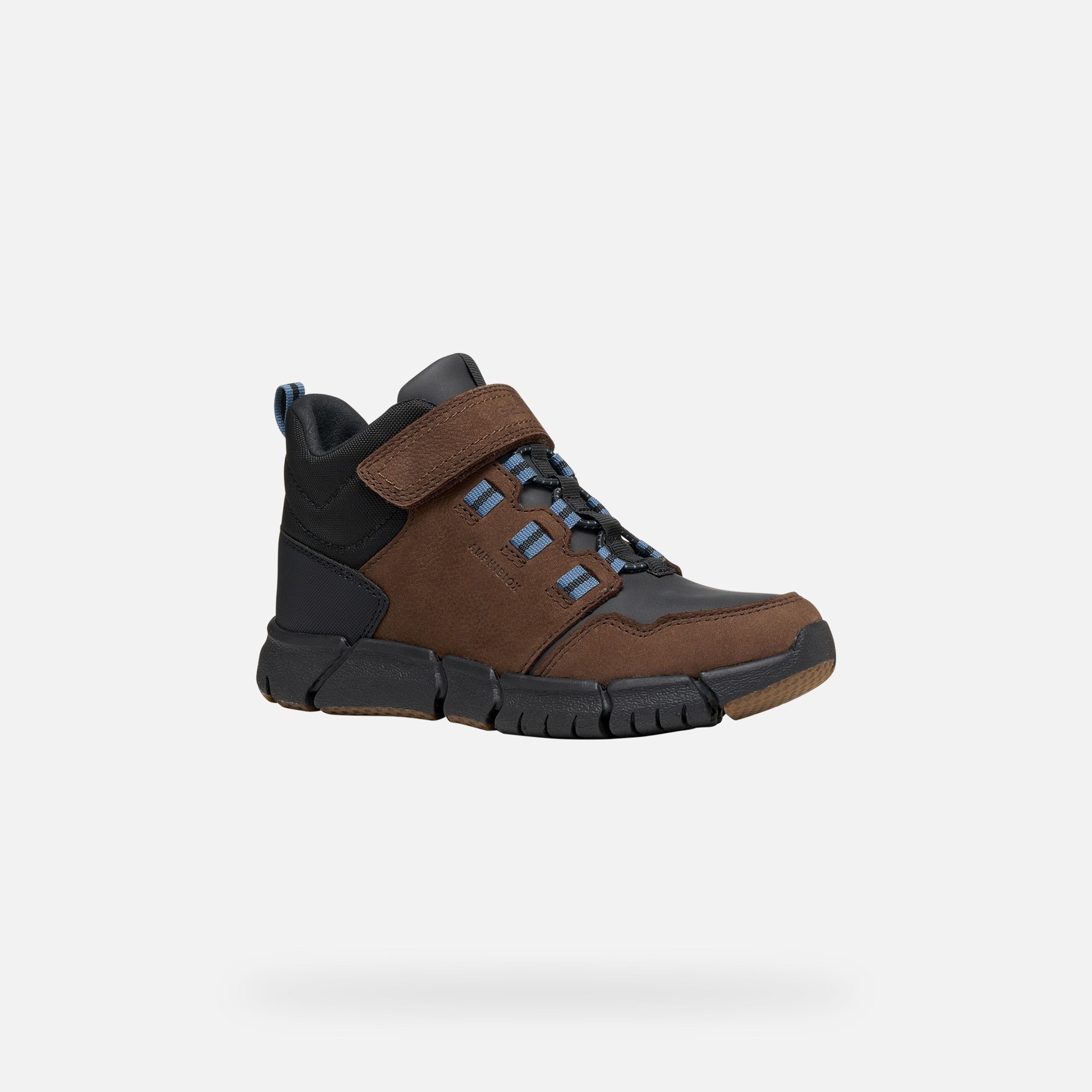 Ciemnobrązowe buty za kostkę chłopięce Geox Flexyper B ABX - 003
