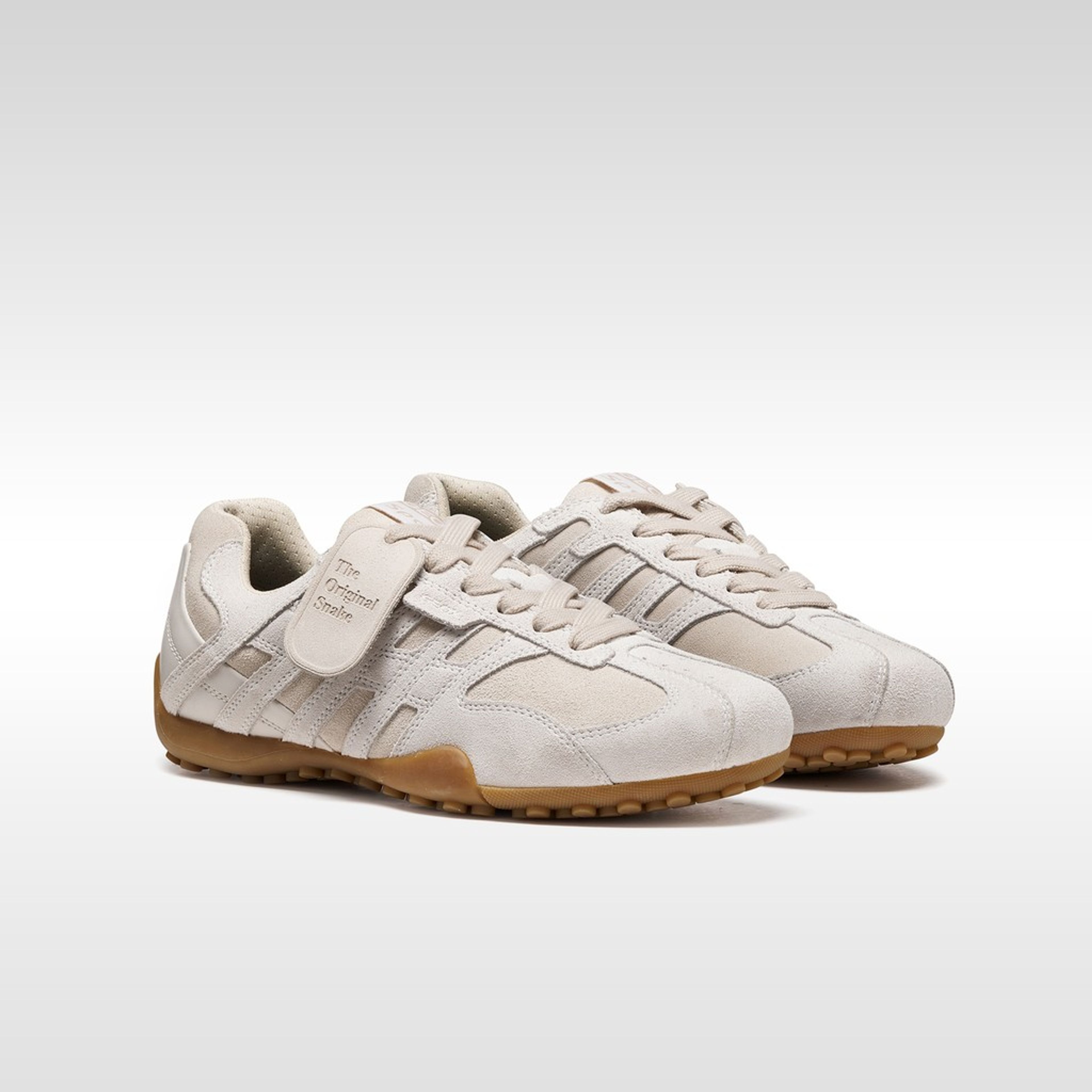 Krémové dámské tenisky Geox Snake - 005