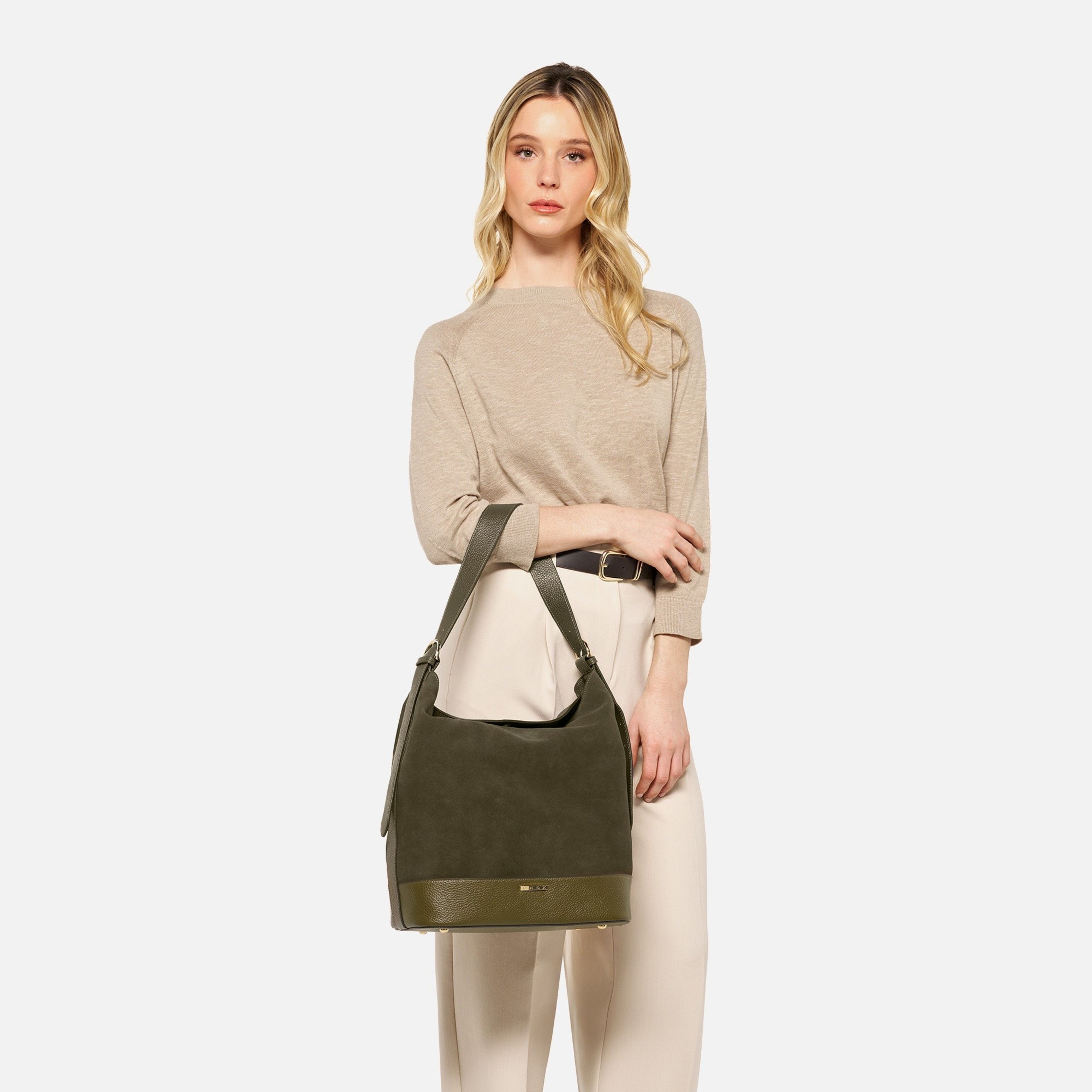Khaki dámská kabelka Geox Alnoire - 006