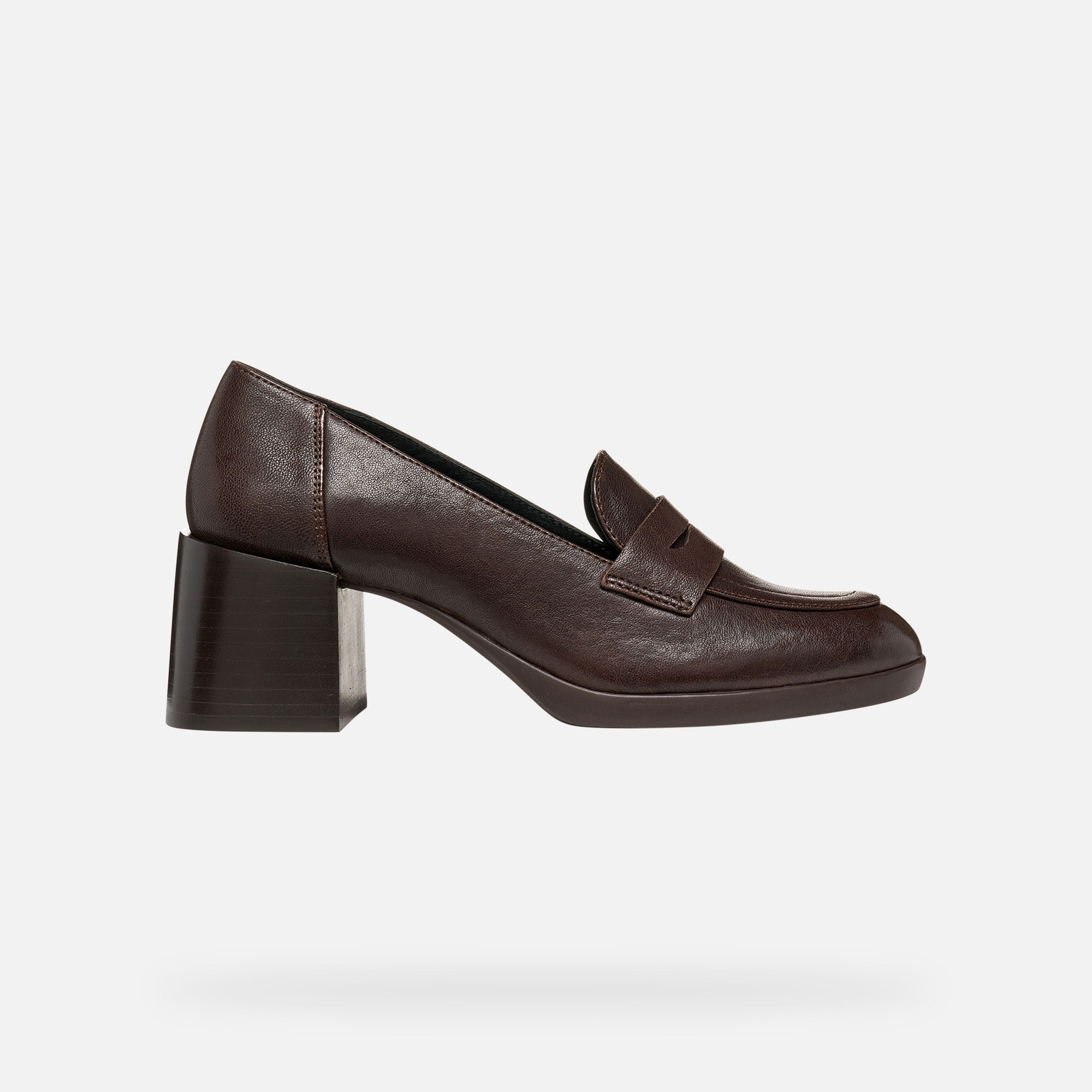 Tmavě hnědá dámská obuv na podpatku Geox Walk Pleasure 55T - 002