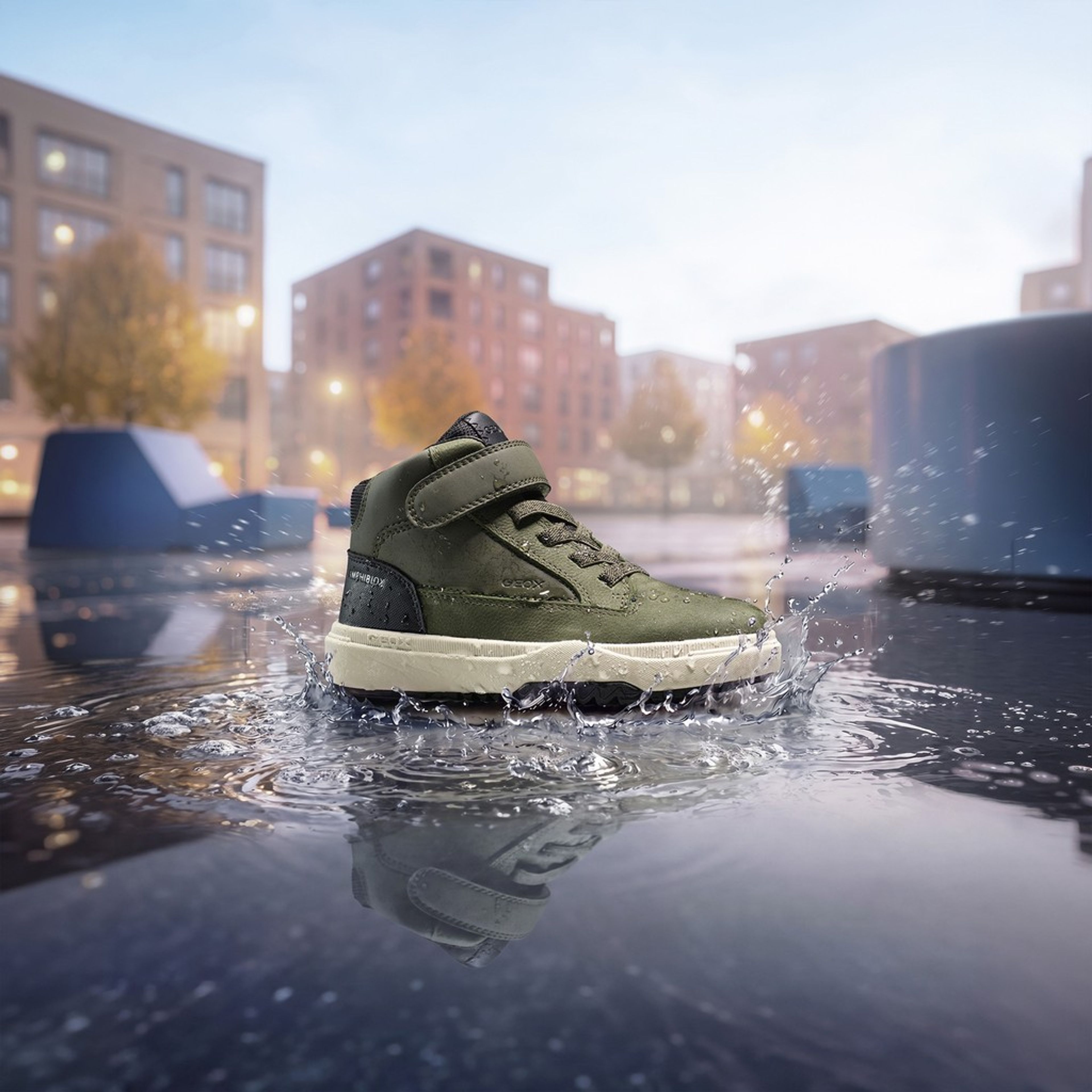 Khaki chlapčenská členková obuv Geox Bunshee B ABX - 008