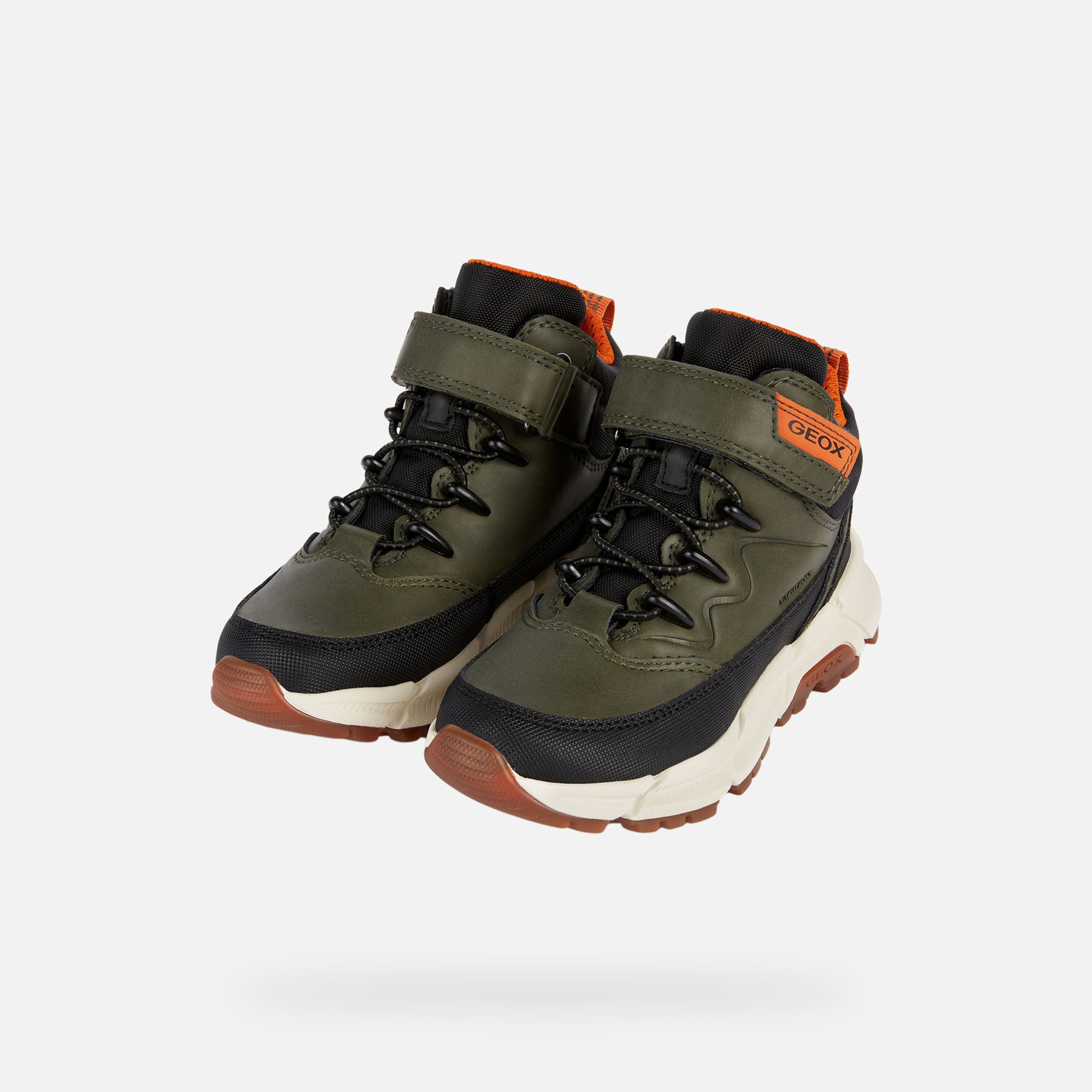 Khaki chlapčenská členková obuv Geox Flexyper Plus - 008
