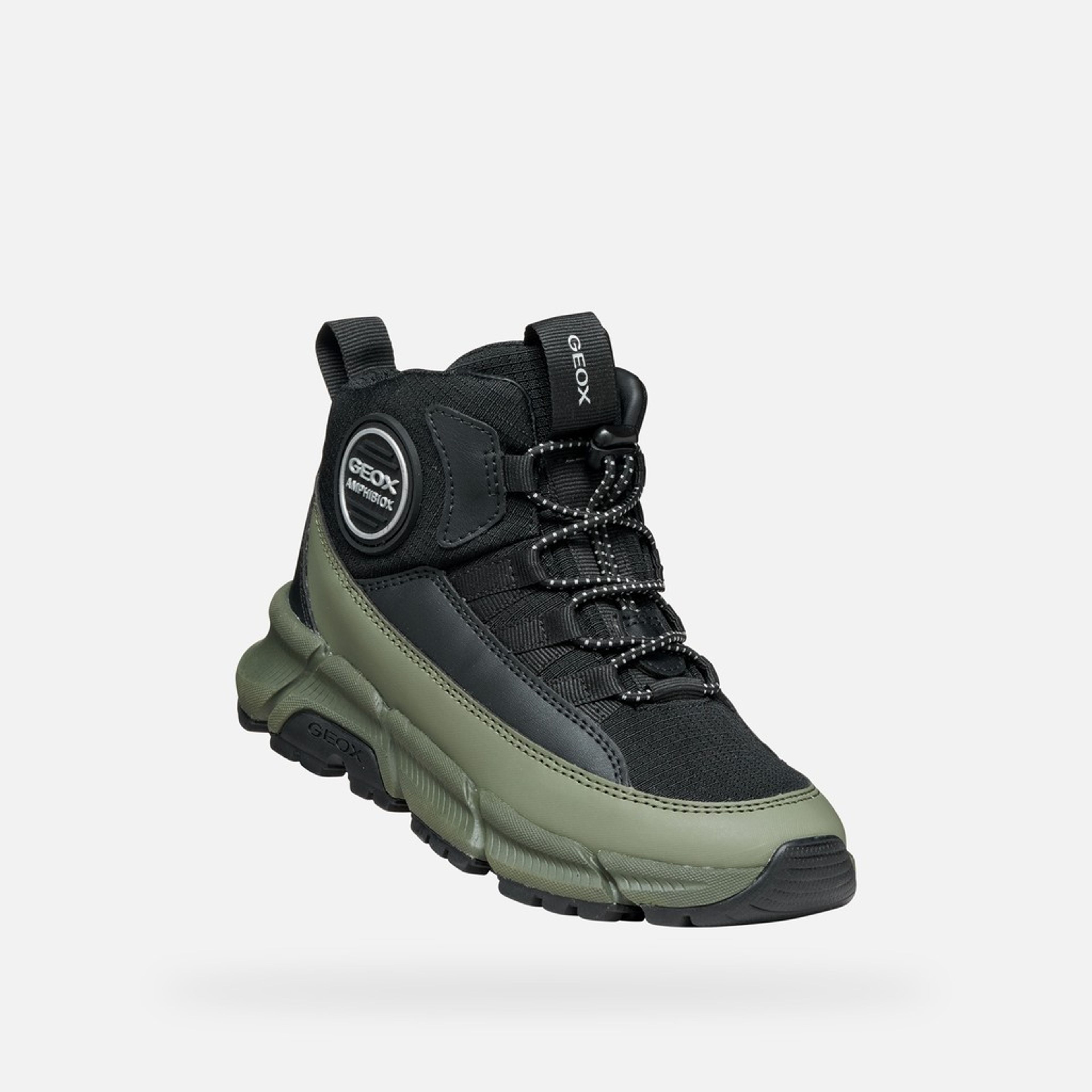 Čierna chlapčenská členková obuv Geox Flexyper Plus - 005