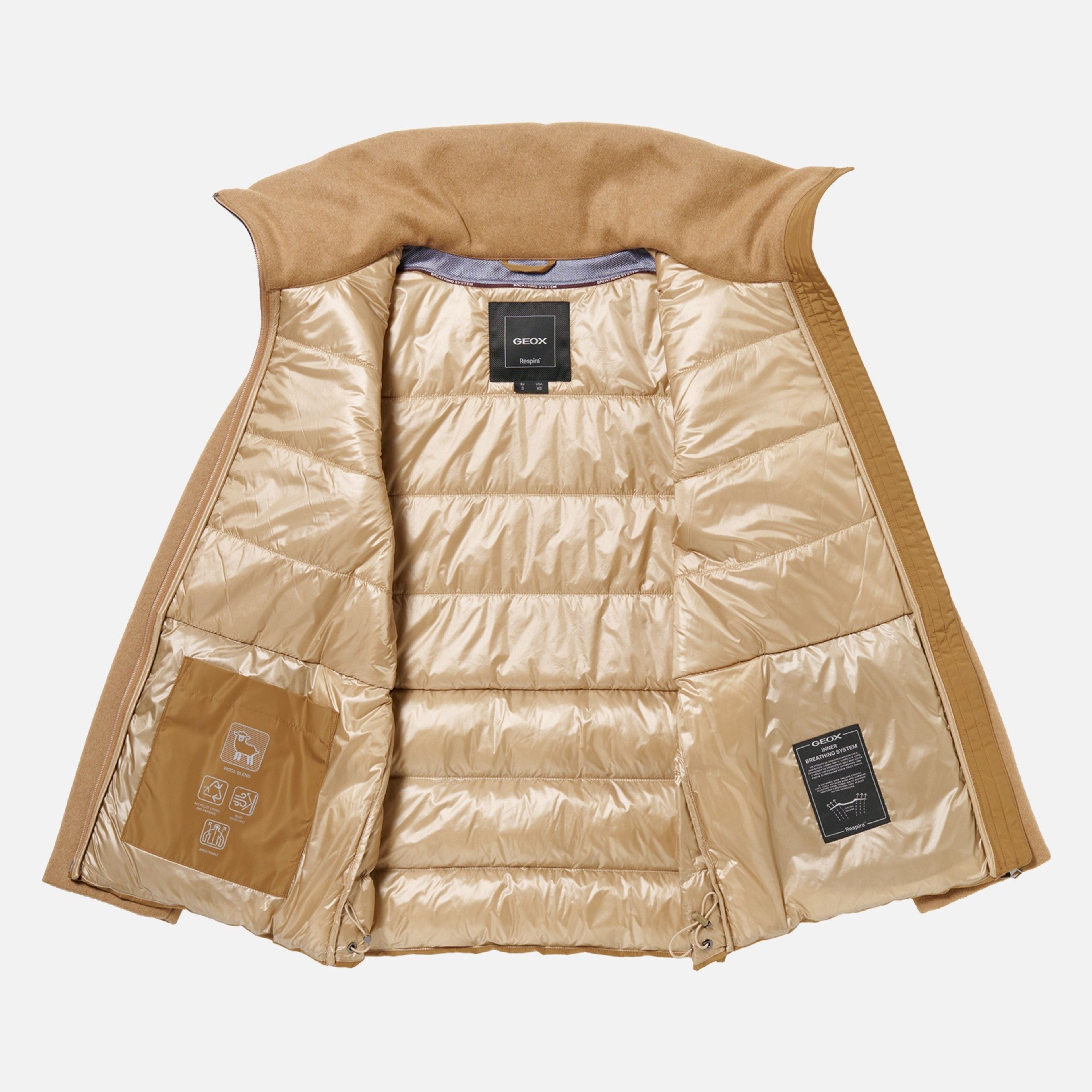 Hnedý dámsky kabát Geox Pluette - 008