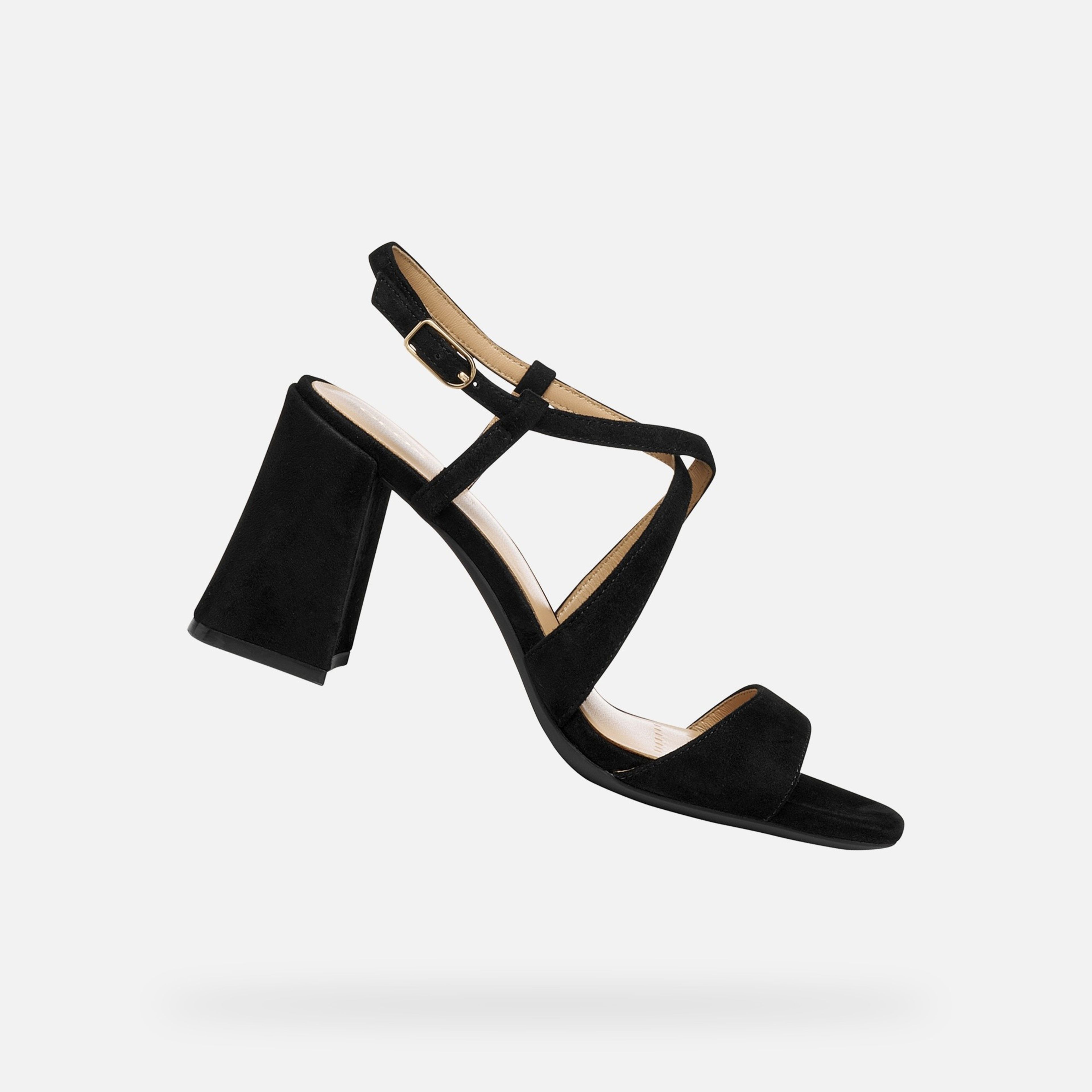 Čierna dámska obuv na podpätku Geox New Eraklia 80 T01