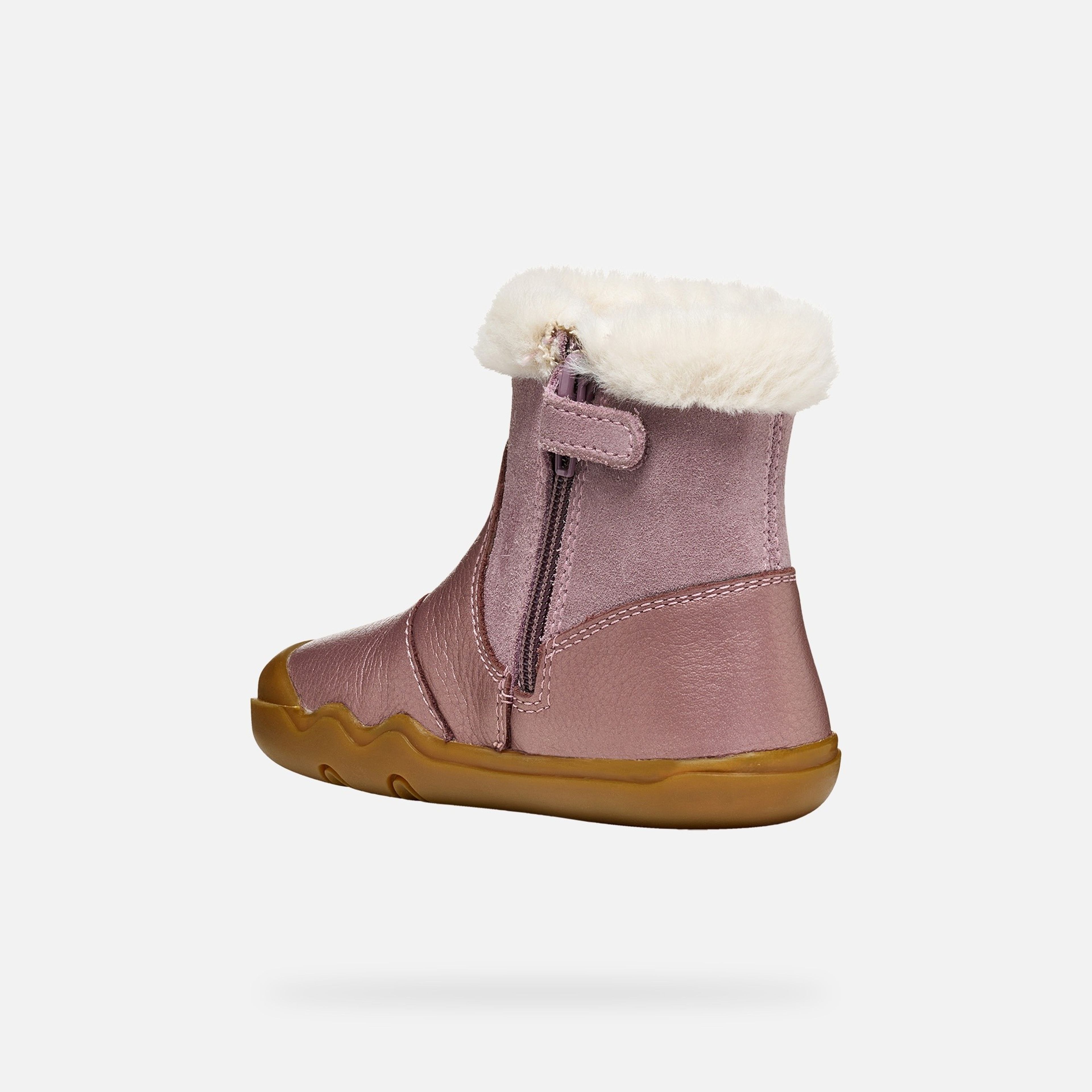 Růžová dívčí barefoot kotníková obuv Geox Steppieup - 004