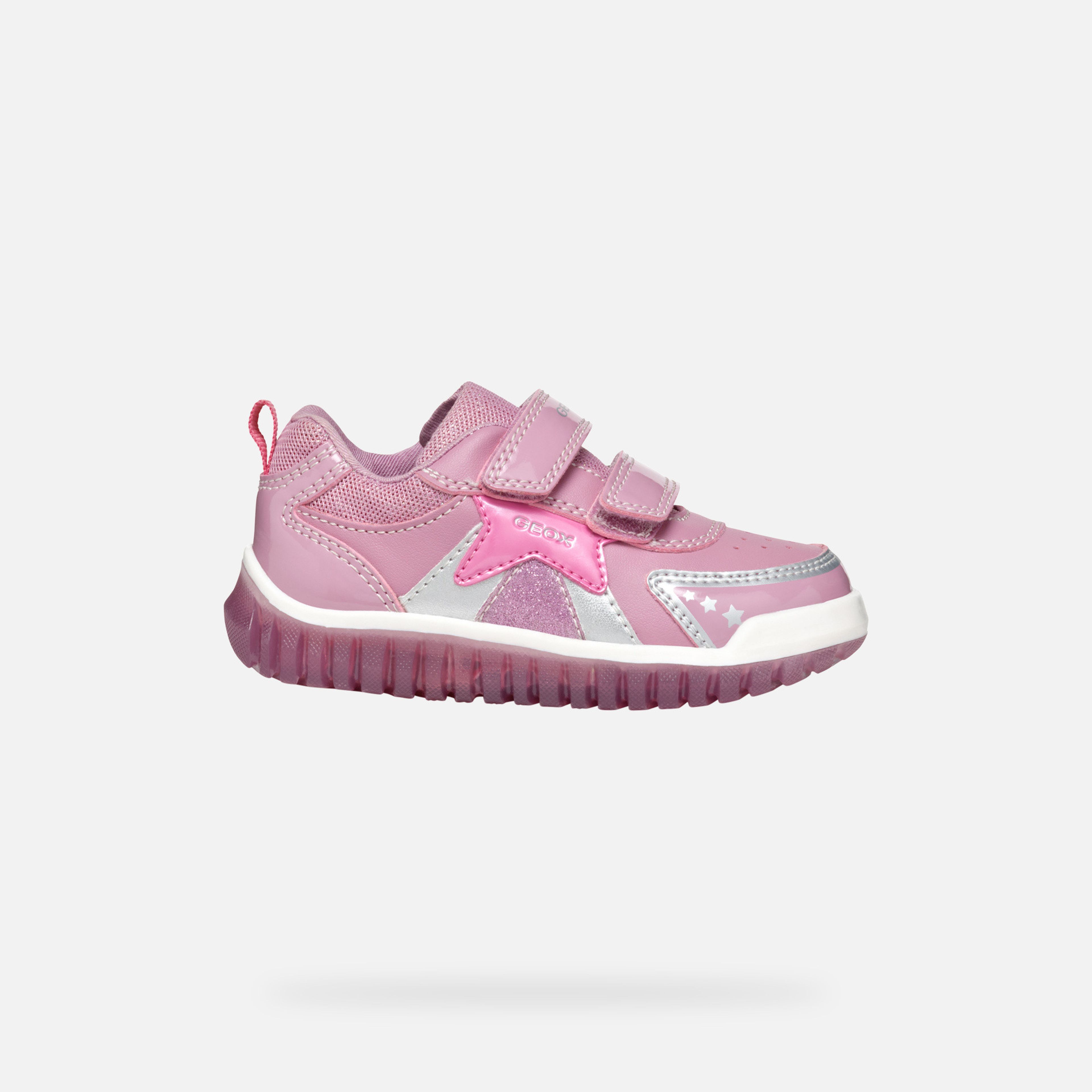 Růžové dívčí tenisky Geox Lightyloo - 002