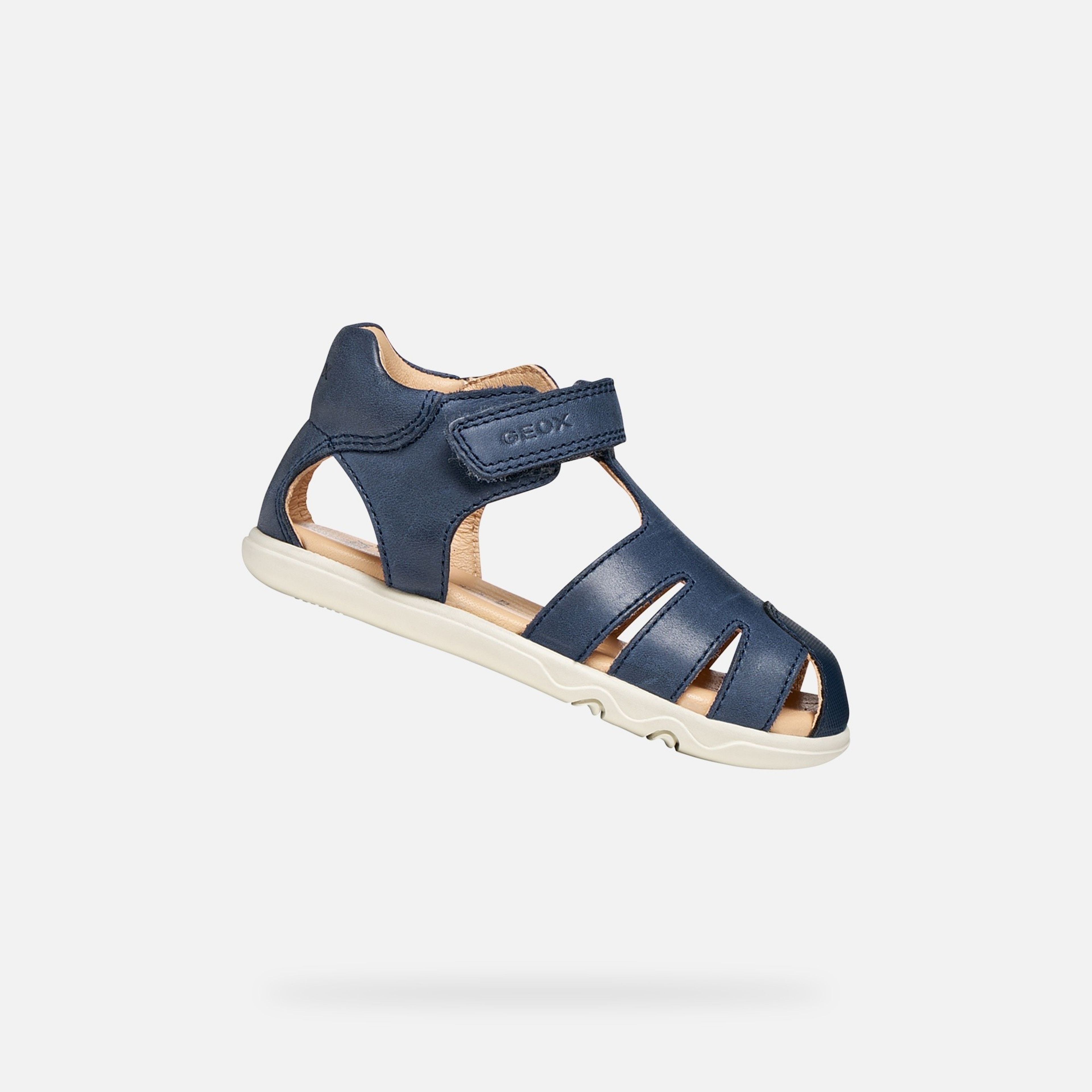 Tmavomodré chlapčenské barefoot sandále Geox Sandal Steppieup B