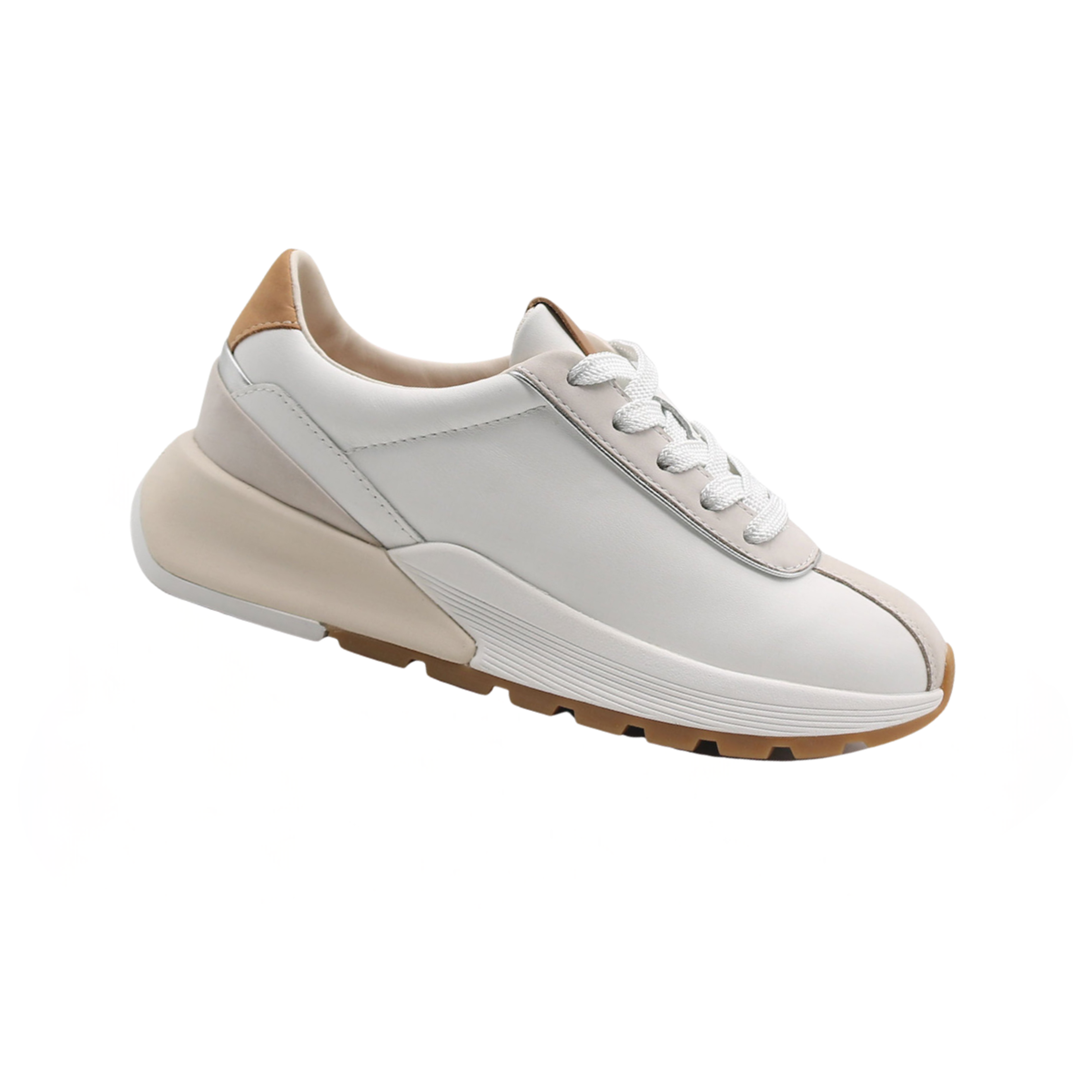 Kremowe damskie sneakersy Geox Metropoli