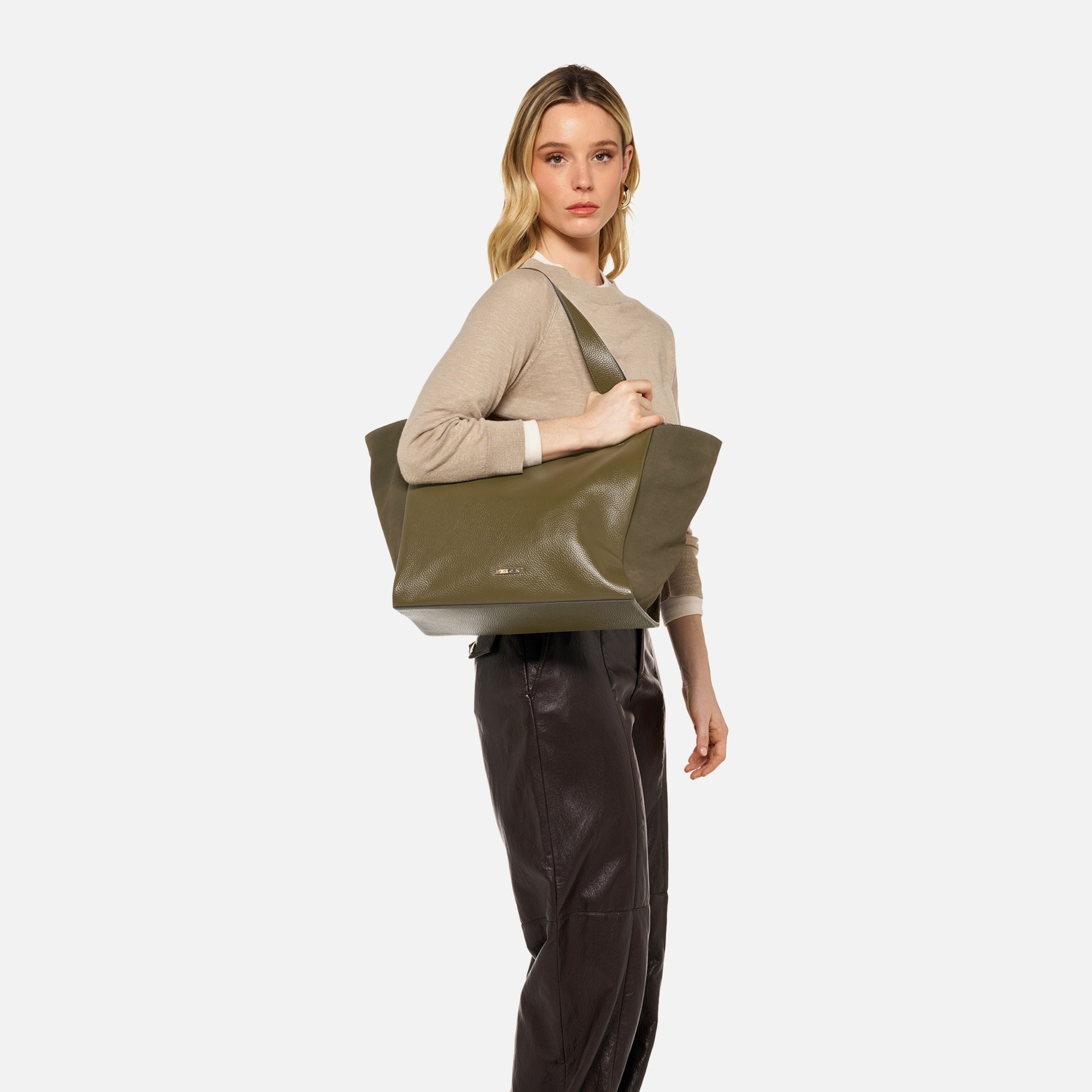 Khaki dámská kabelka Geox Lilianor - 007