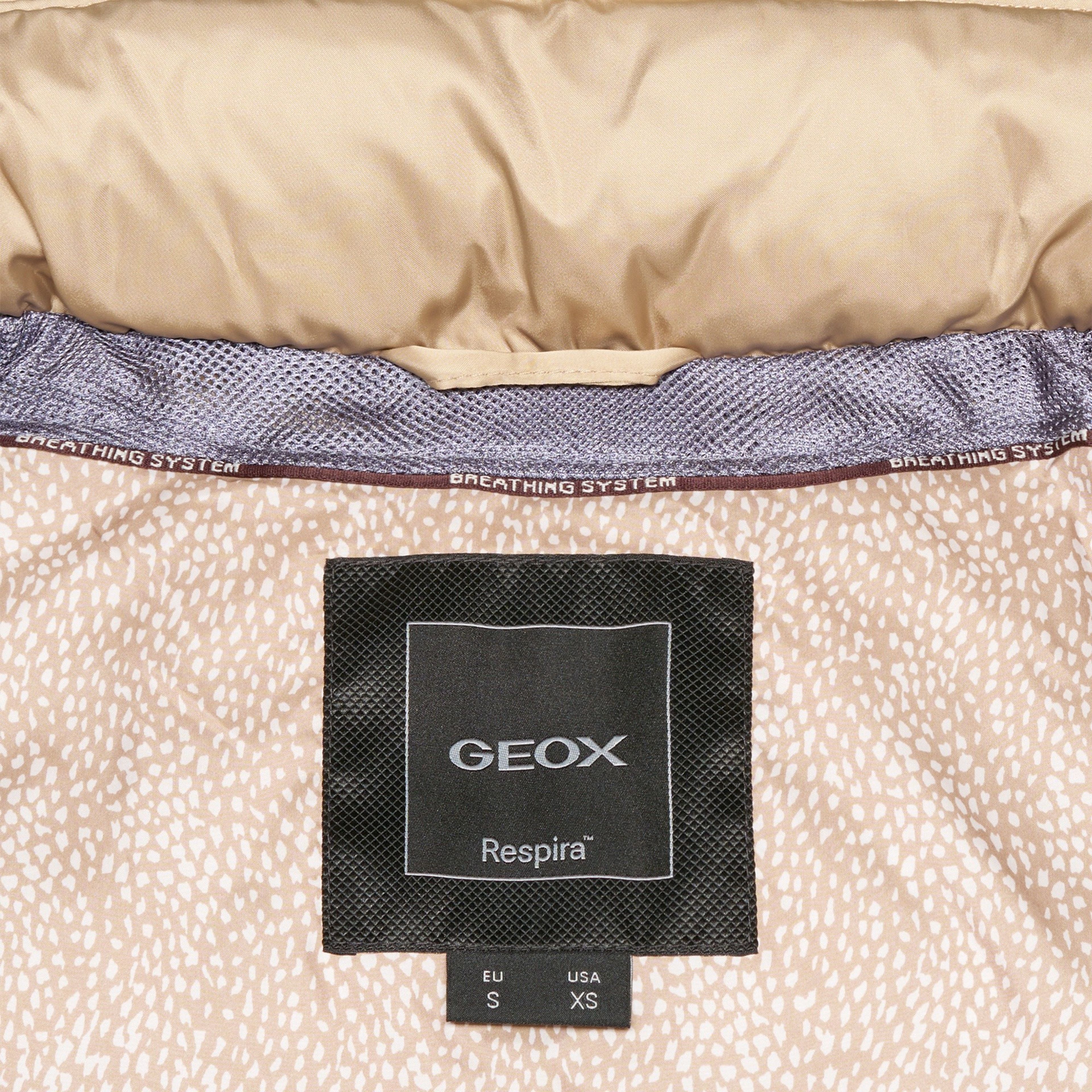 Béžová dámská péřová bunda Geox Bettanie - 010