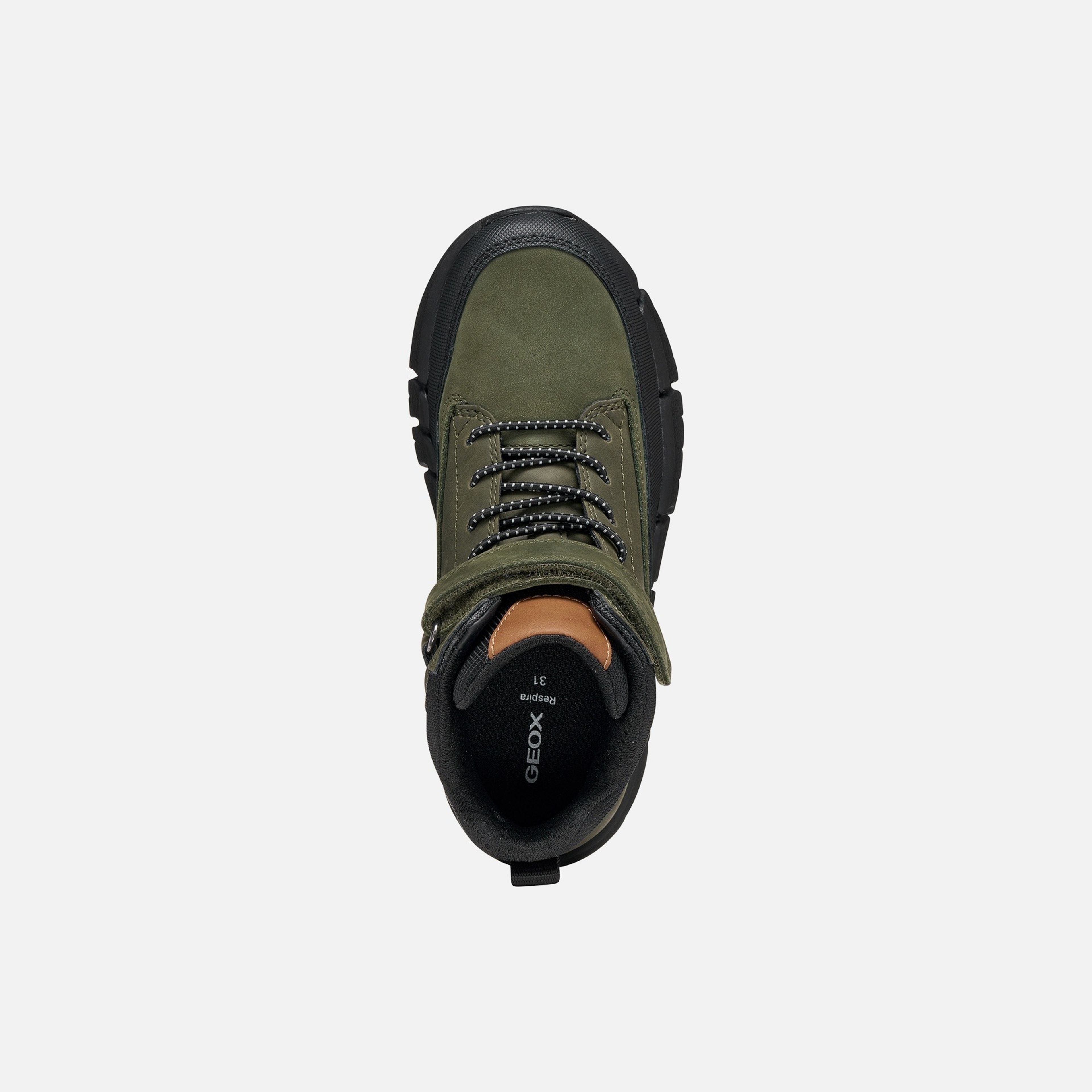 Khaki chlapčenská členková obuv Geox Flexyper - 006