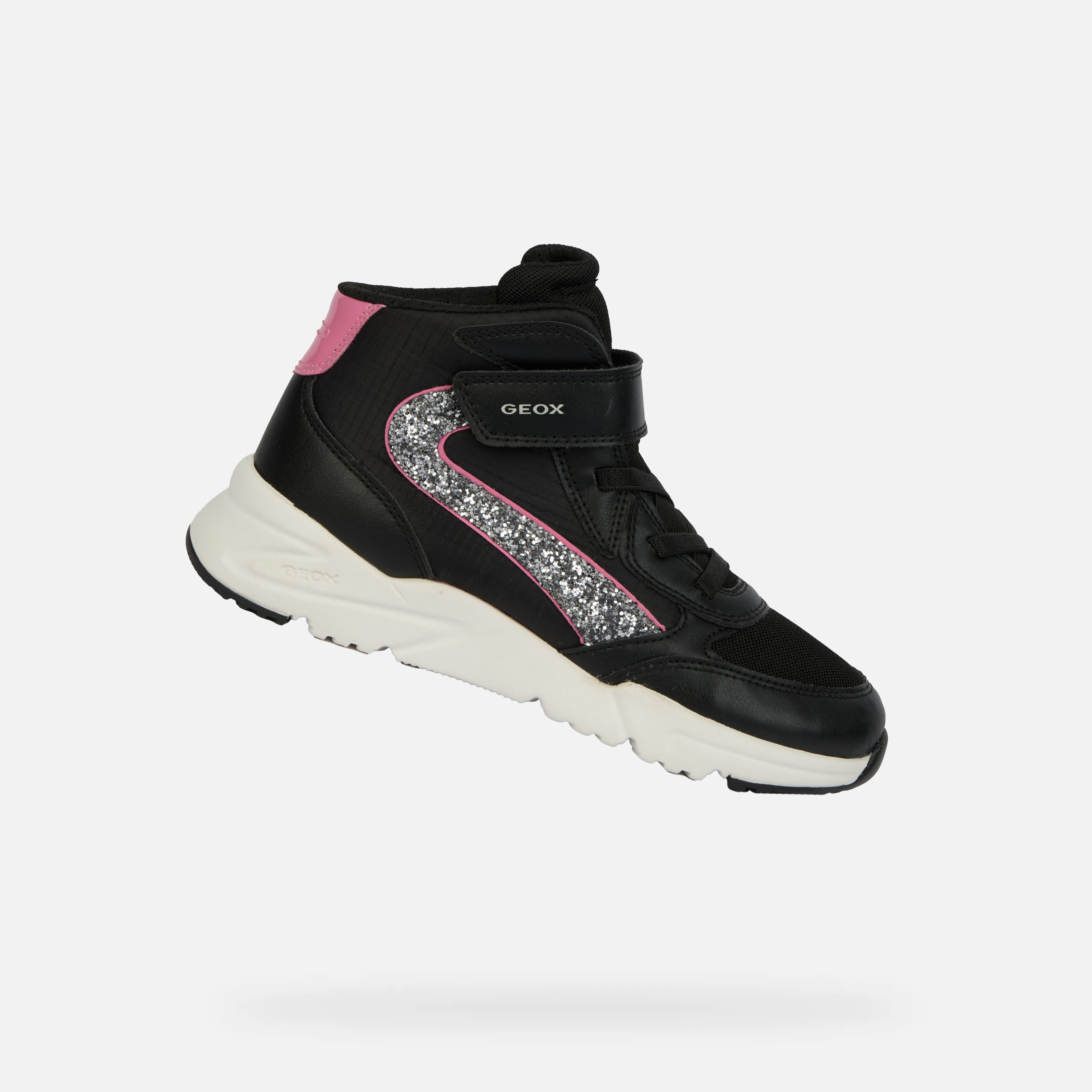 Czarne dziewczęce sneakersy Geox Loftus