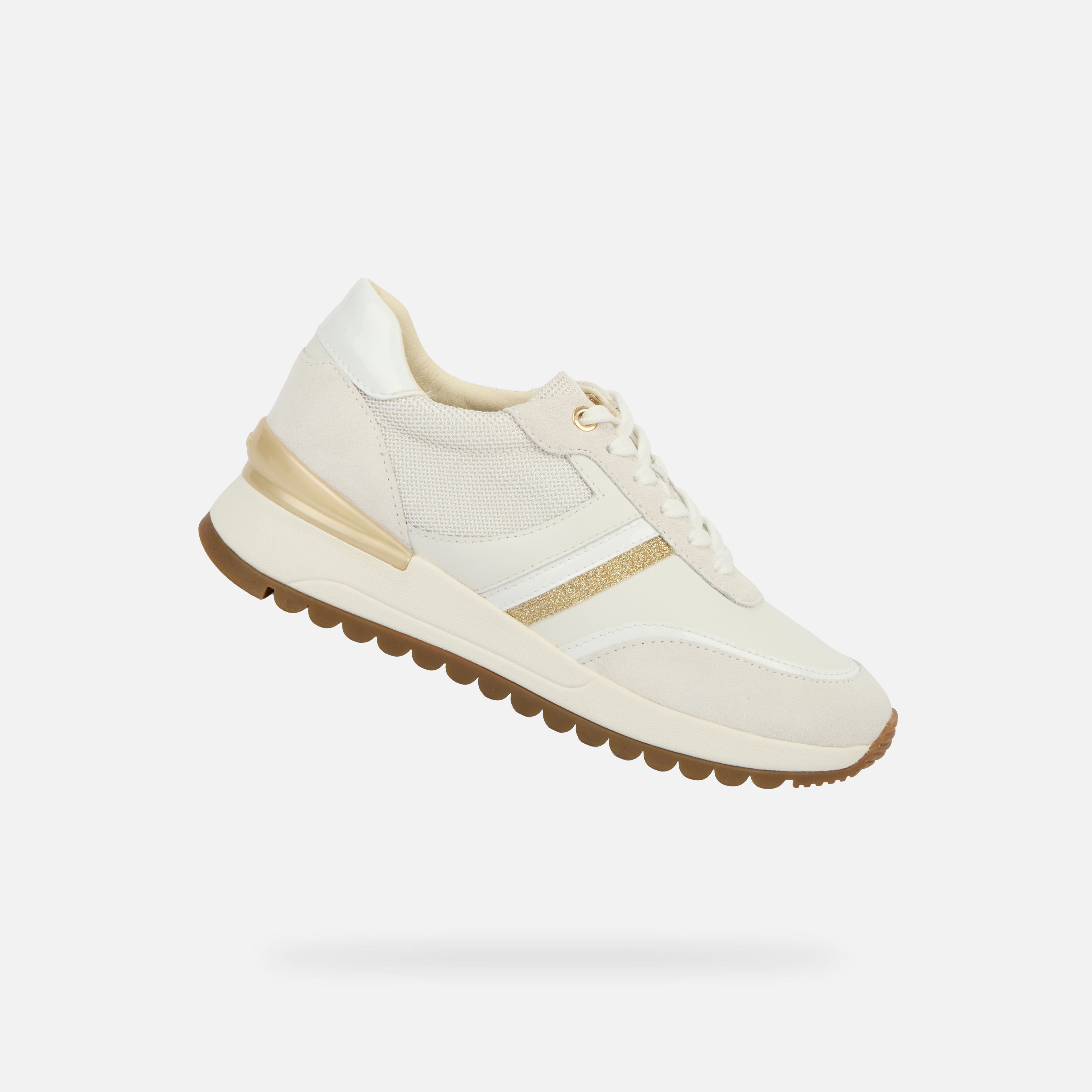 Kremowe damskie sneakersy Geox Desya