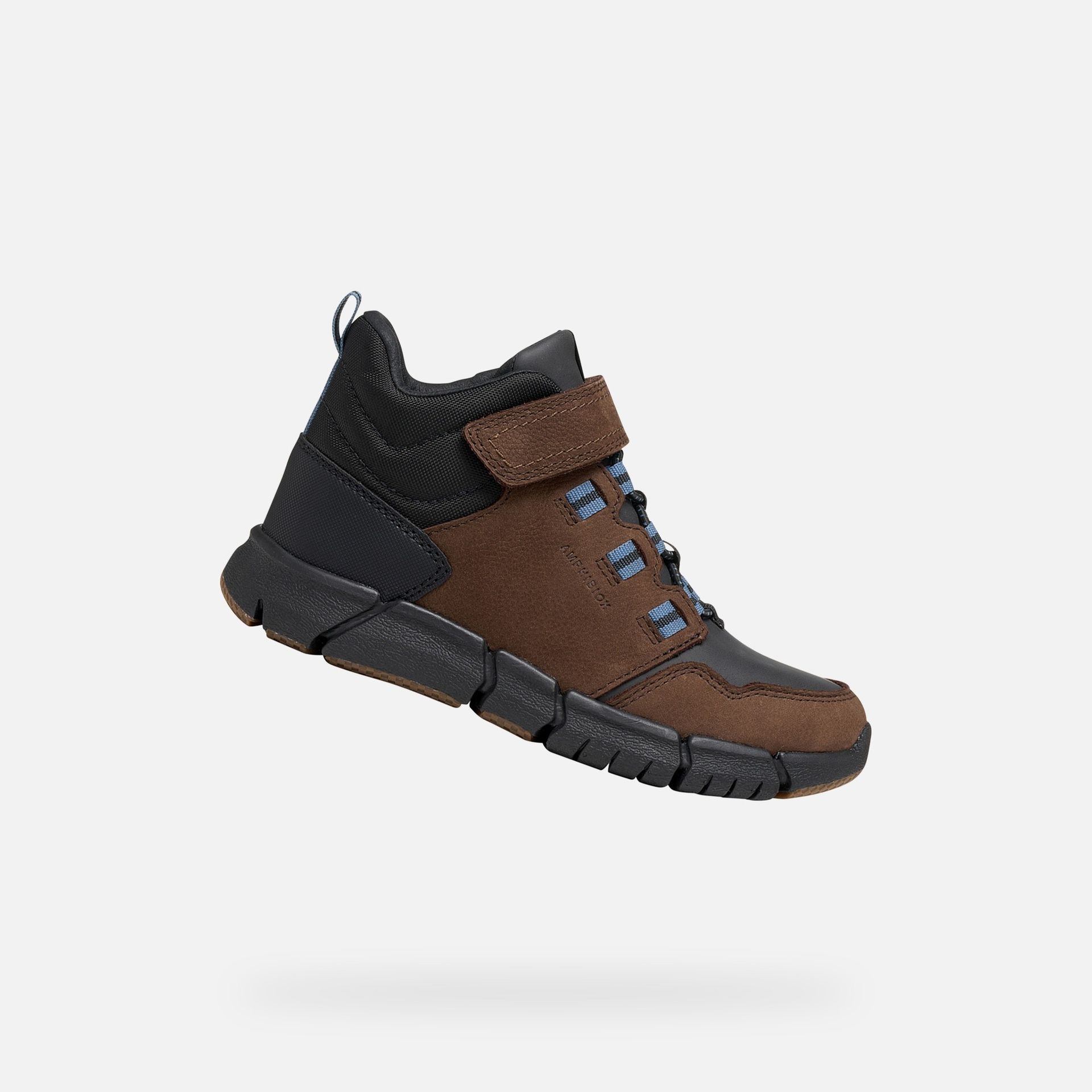 Ciemnobrązowe buty za kostkę chłopięce Geox Flexyper B ABX - 001