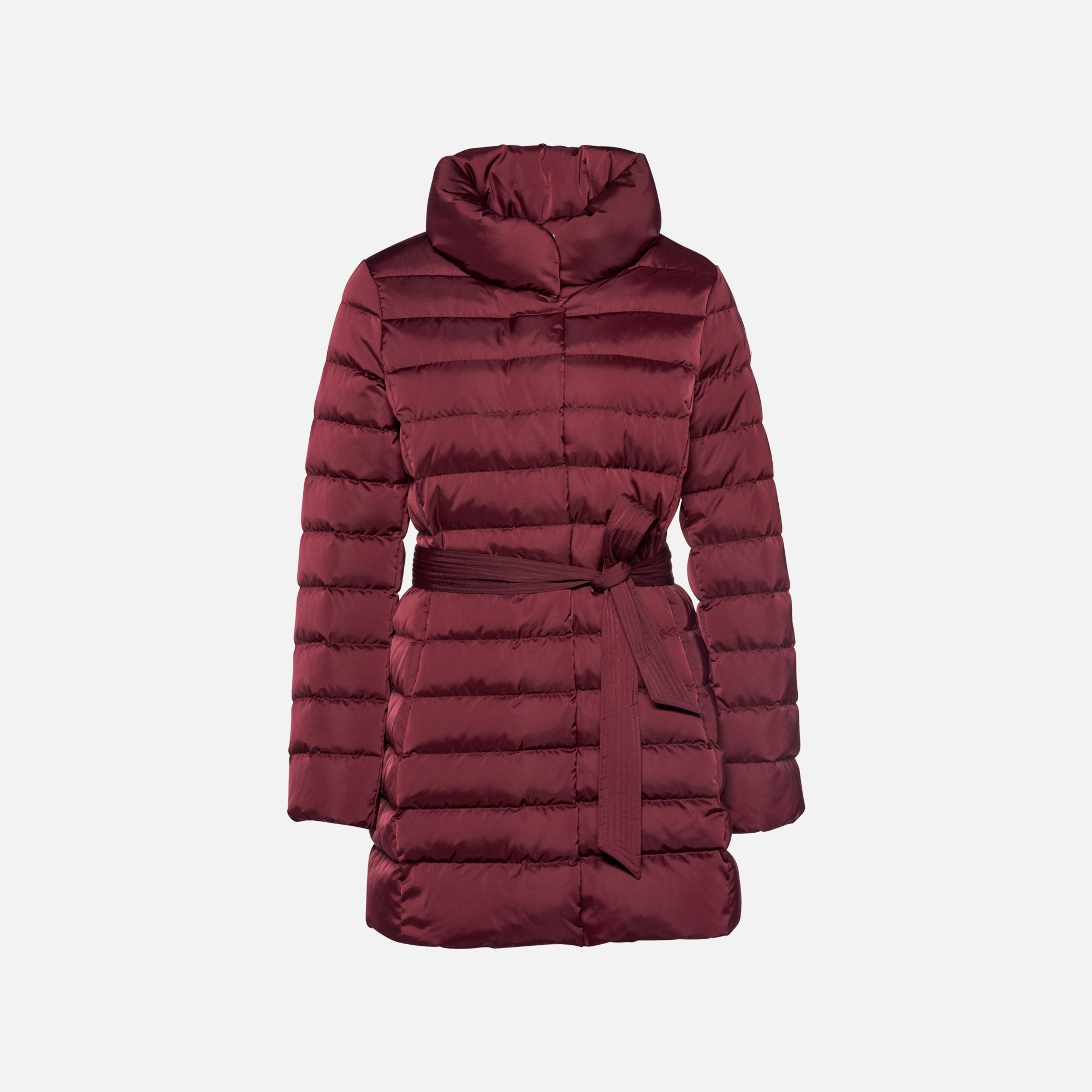 Vínová dámská péřová bunda Geox Bettanie - 001