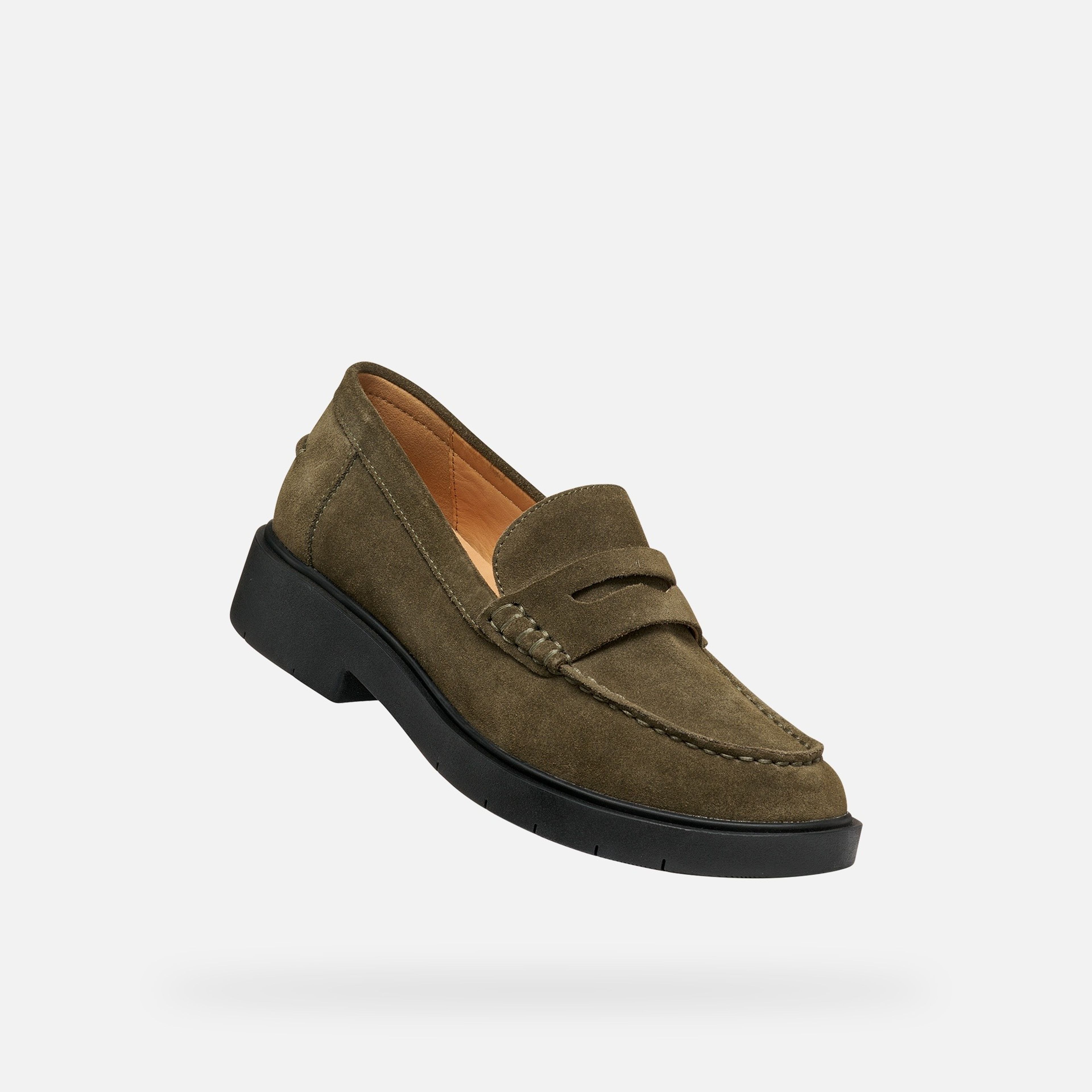 Khaki dámske mokasíny Geox Spherica Ec1 - 005