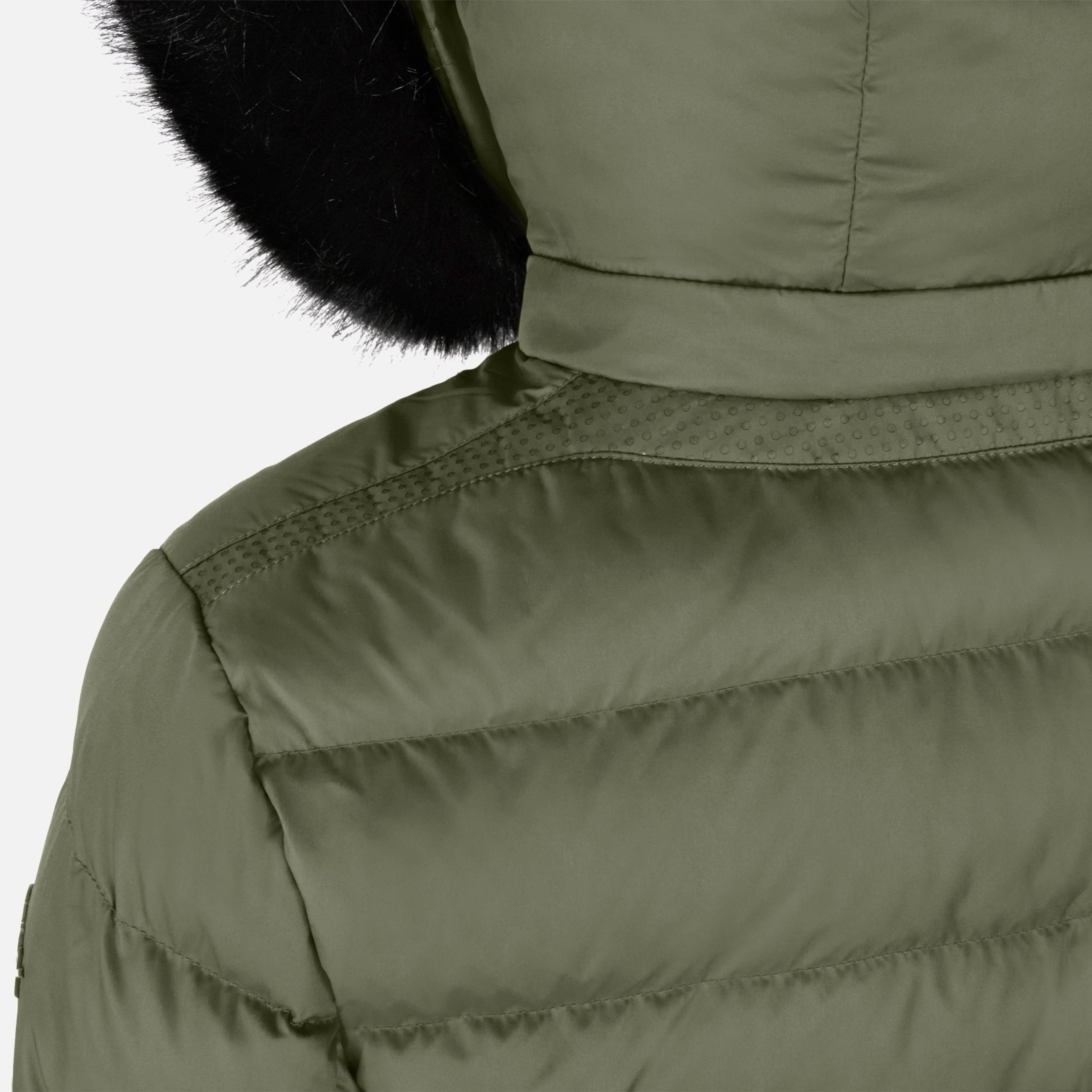 Khaki dámská péřová bunda Geox Catria - 009