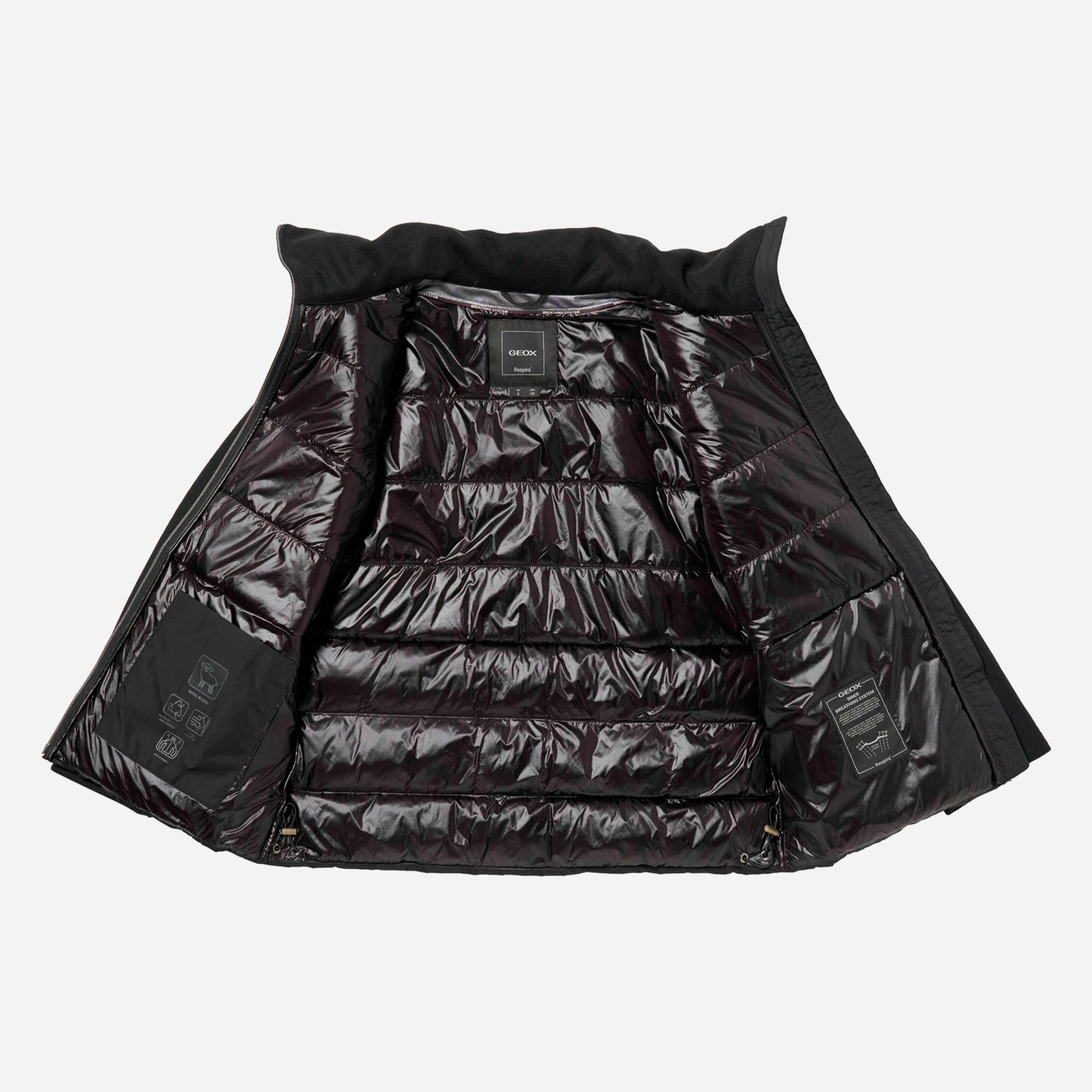 Čierny dámsky kabát Geox Pluette - 007