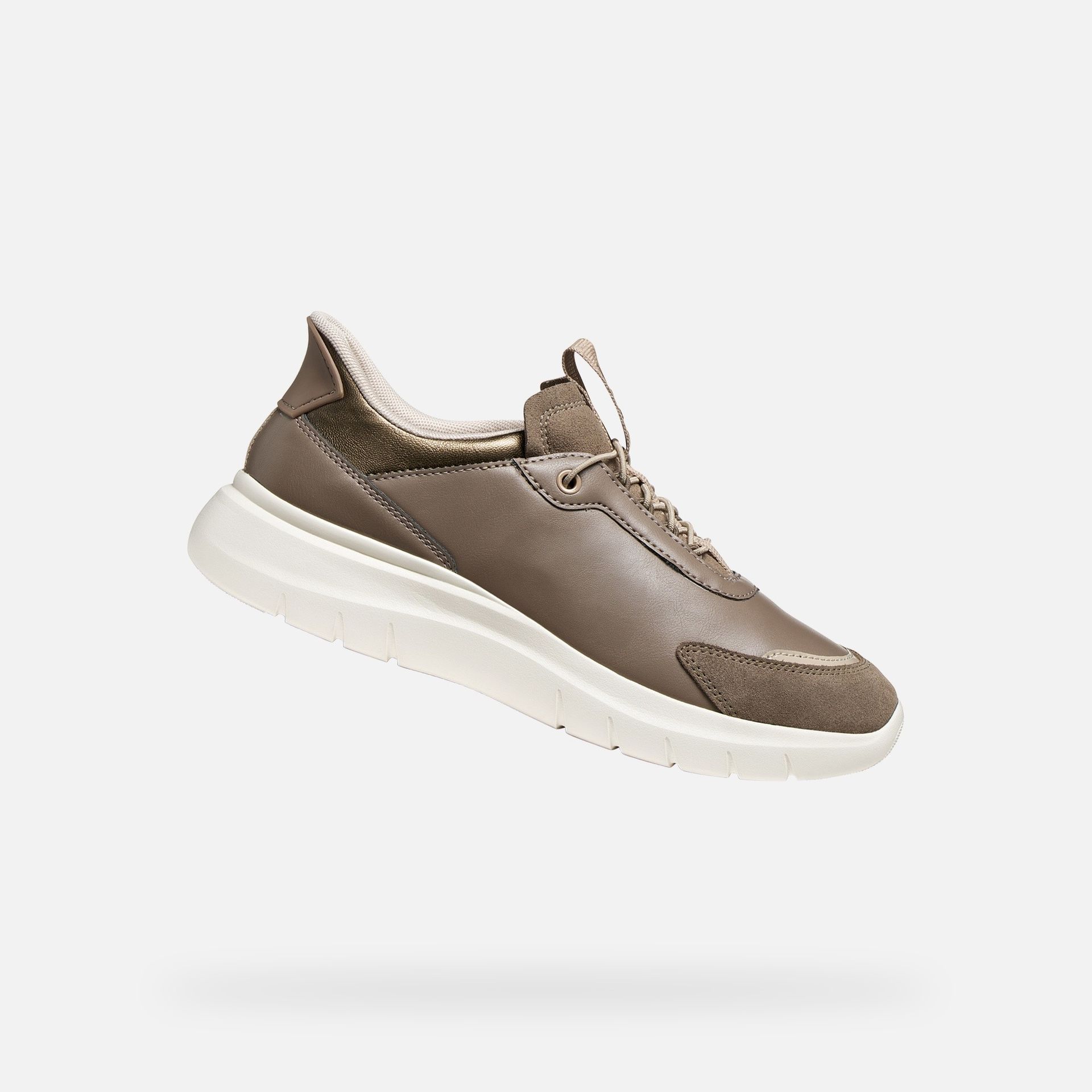 Jasnobrązowe damskie tenisówki Geox Plummery Plus - 001