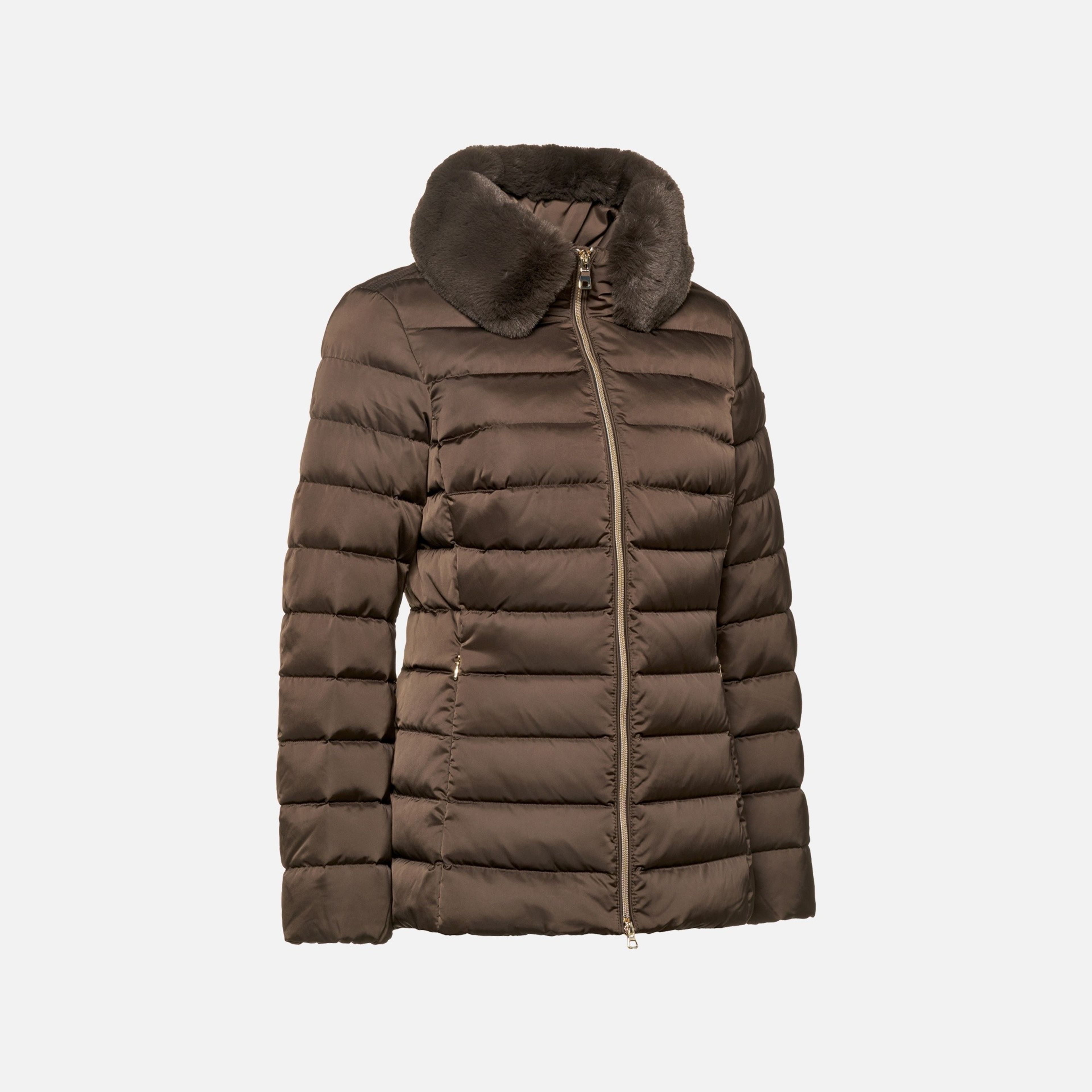 Tmavě hnědá dámská péřová bunda Geox Bettanie - 002