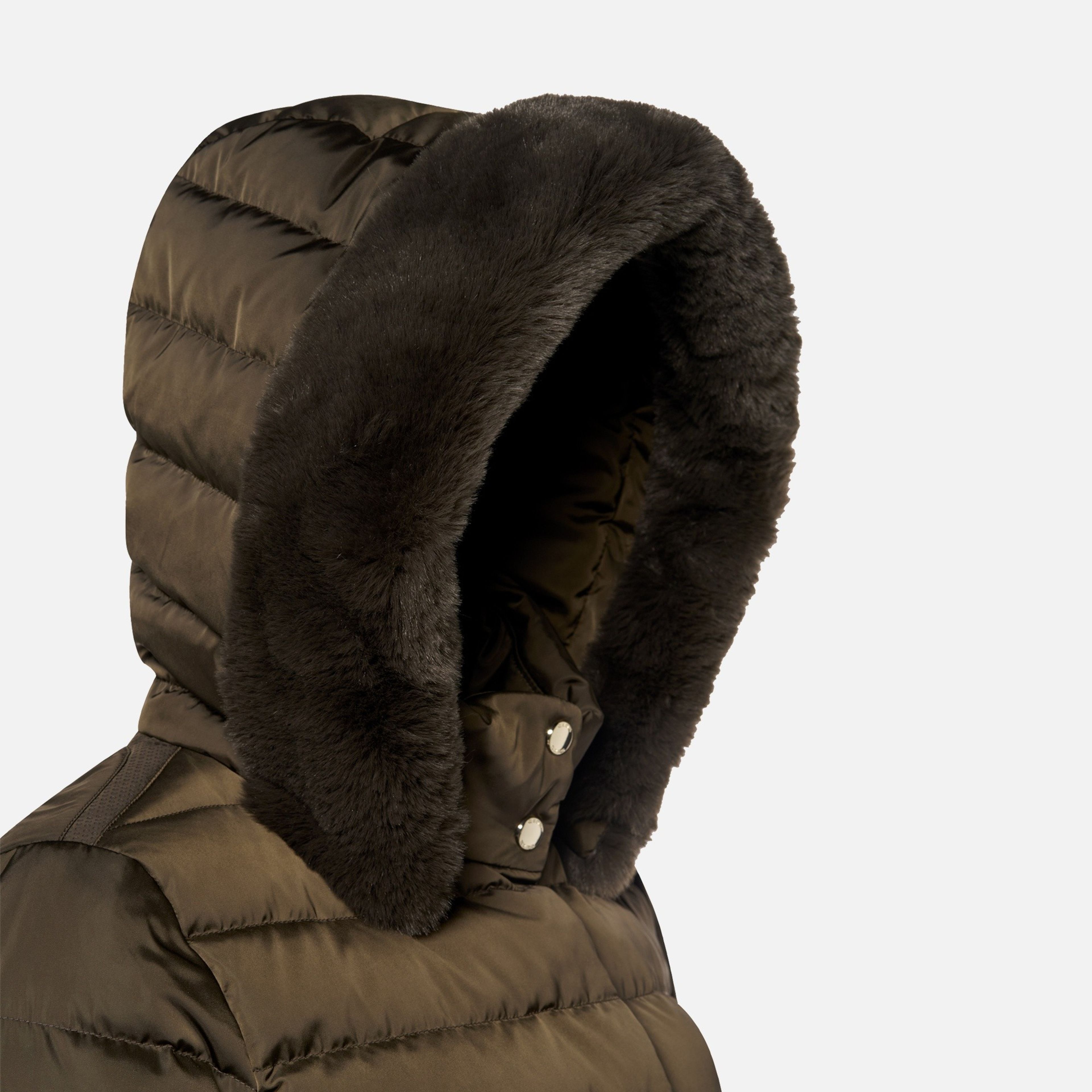 Khaki dámská péřová bunda Geox Bettanie - 008