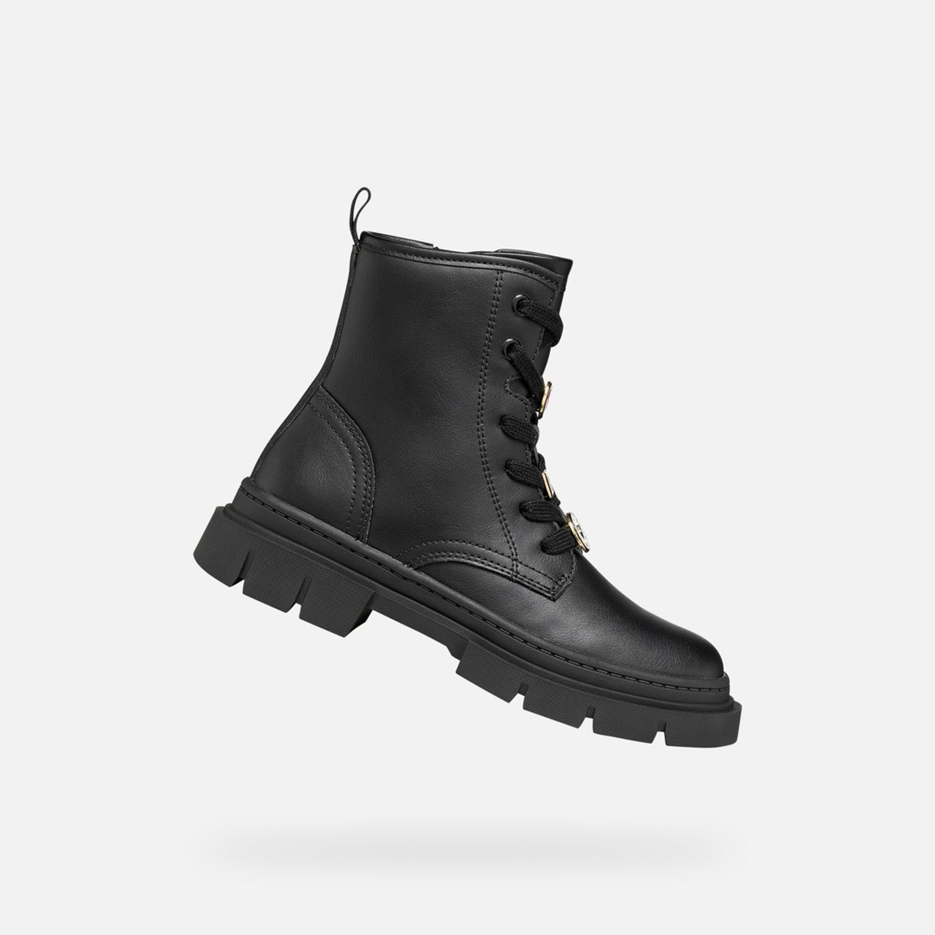 Czarne dziewczęce buty za kostkę Geox Karsyn - 001