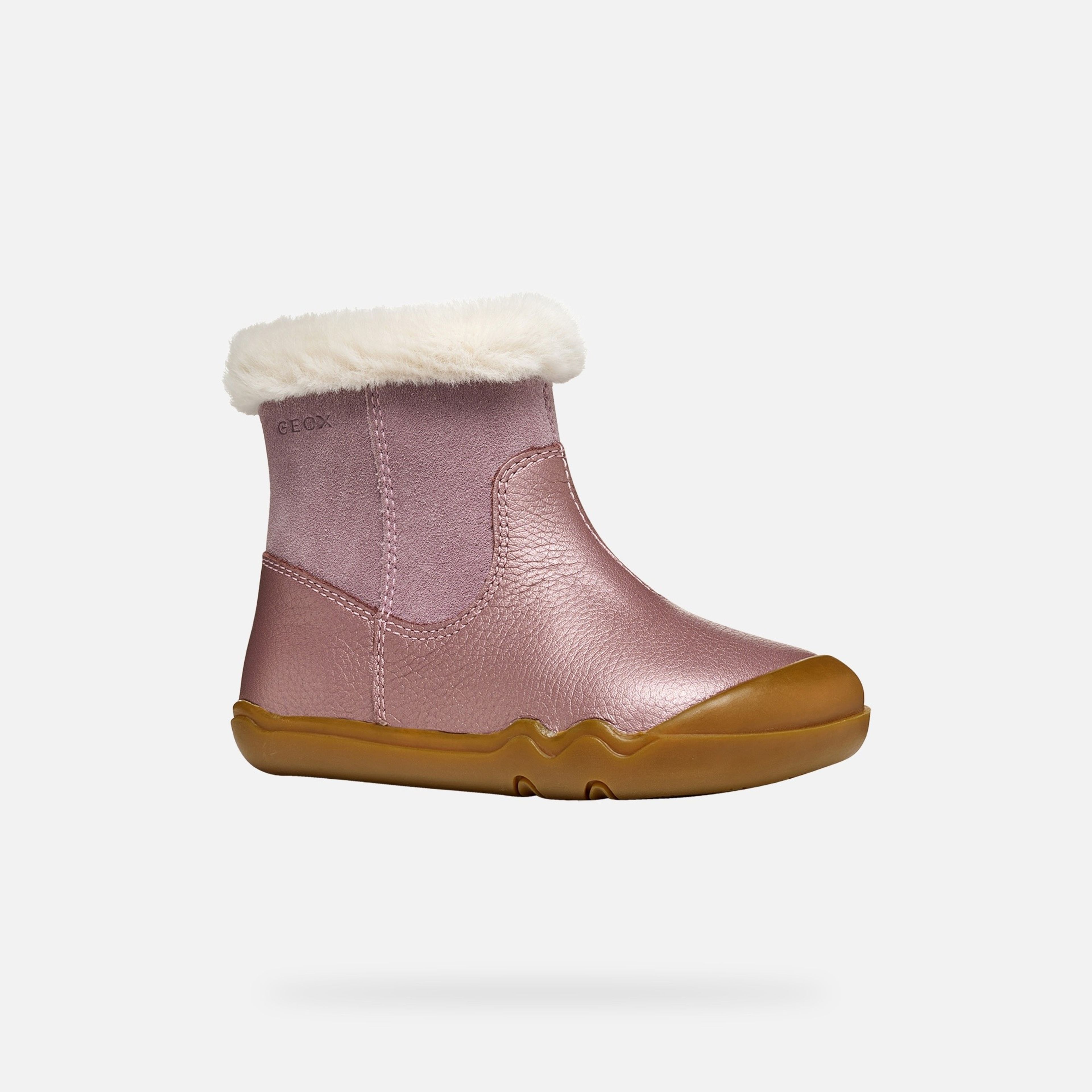 Růžová dívčí barefoot kotníková obuv Geox Steppieup - 003