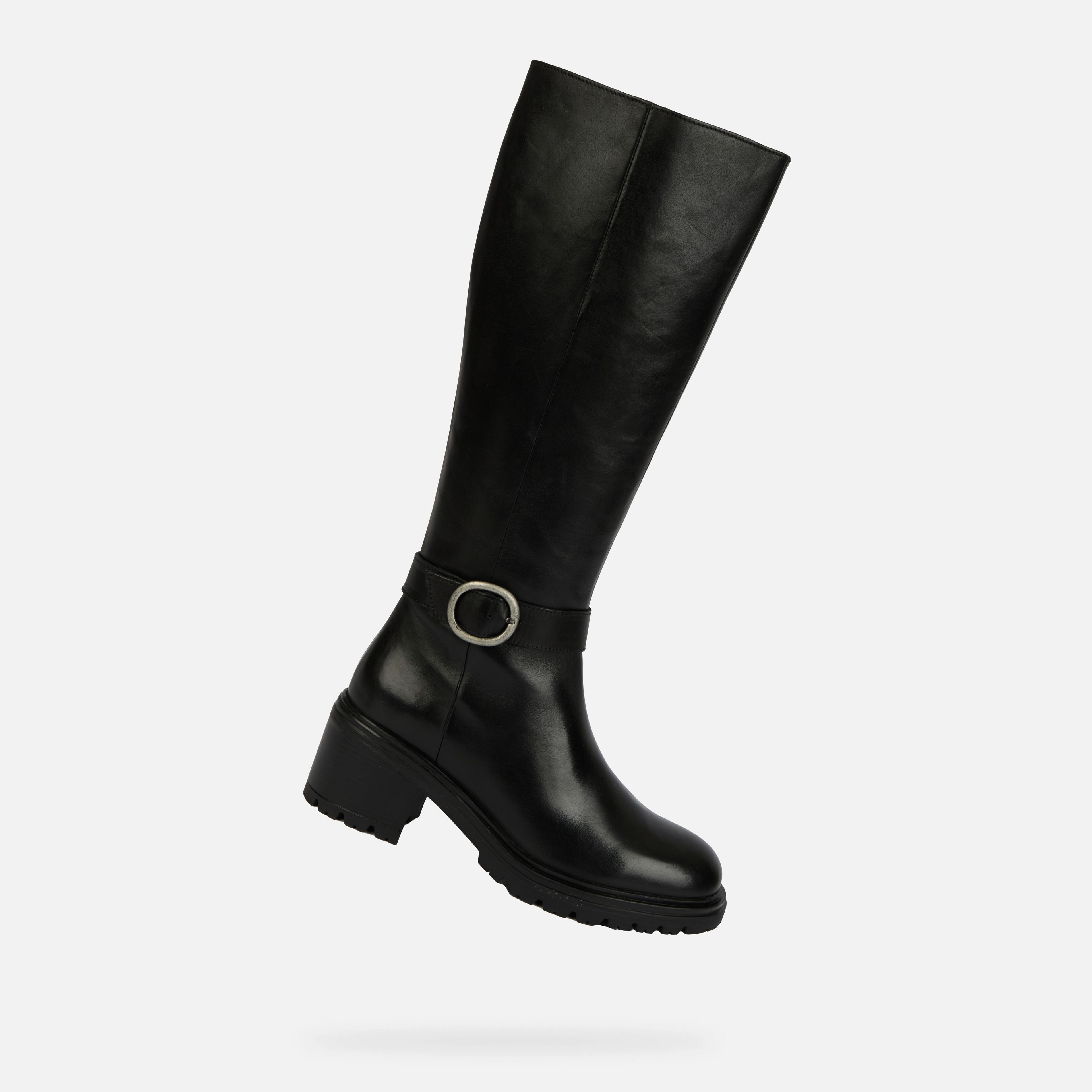 Czarne damskie kozaki Geox Damiana