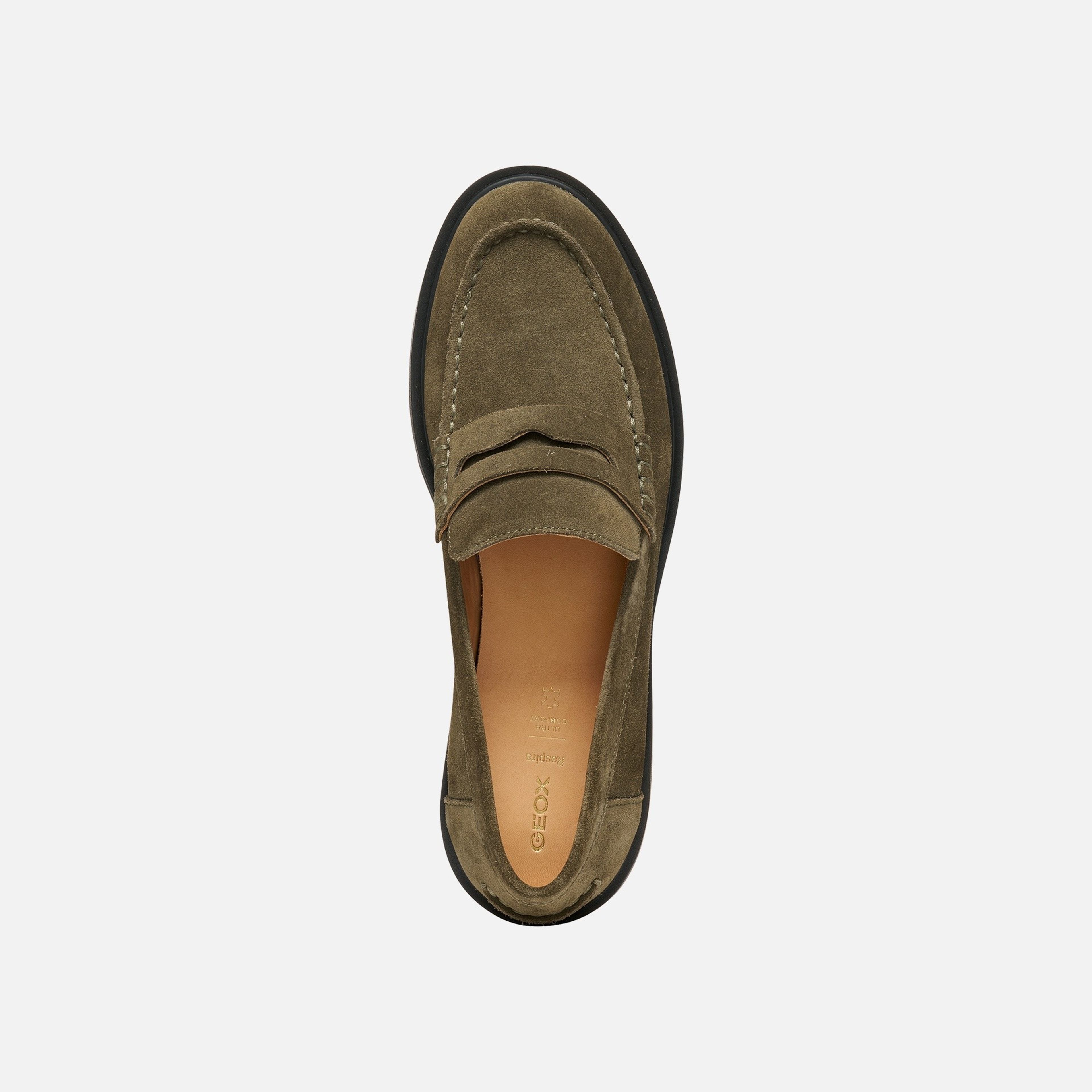 Khaki dámske mokasíny Geox Spherica Ec1 - 006