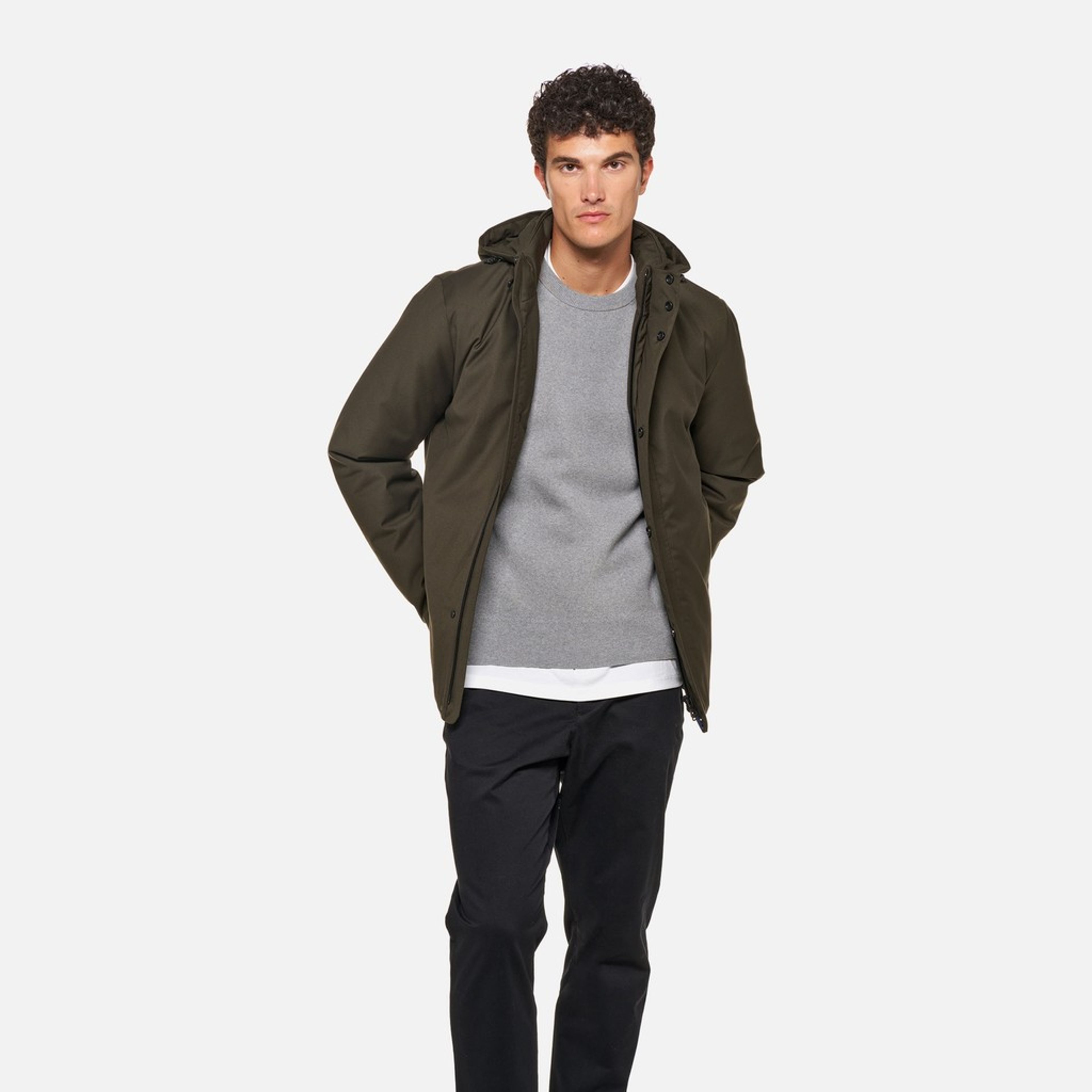 Khaki pánska bunda Geox Recanati - 002