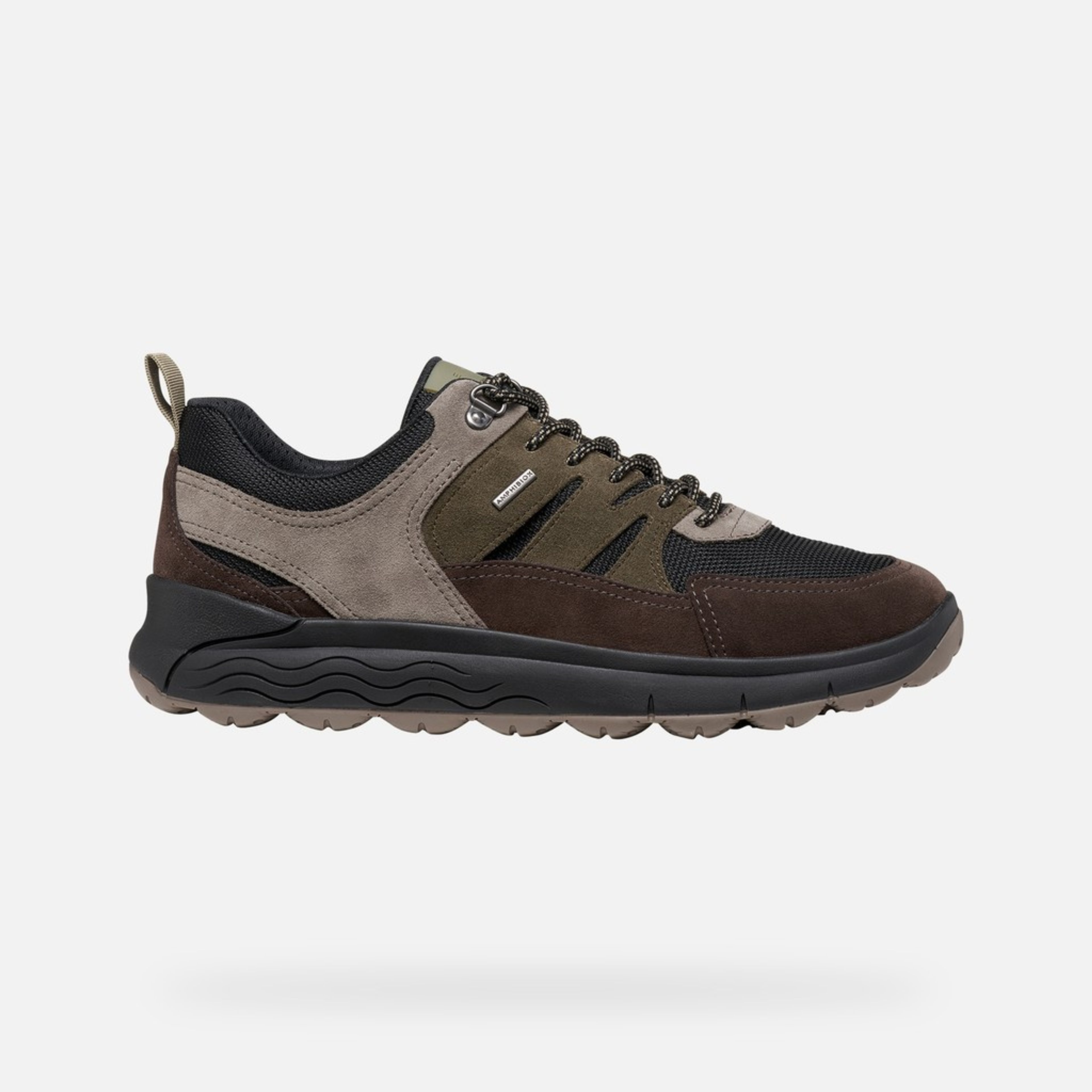 Ciemnobrązowe męskie sneakersy Geox Spherica 4X4 B ABX - 002