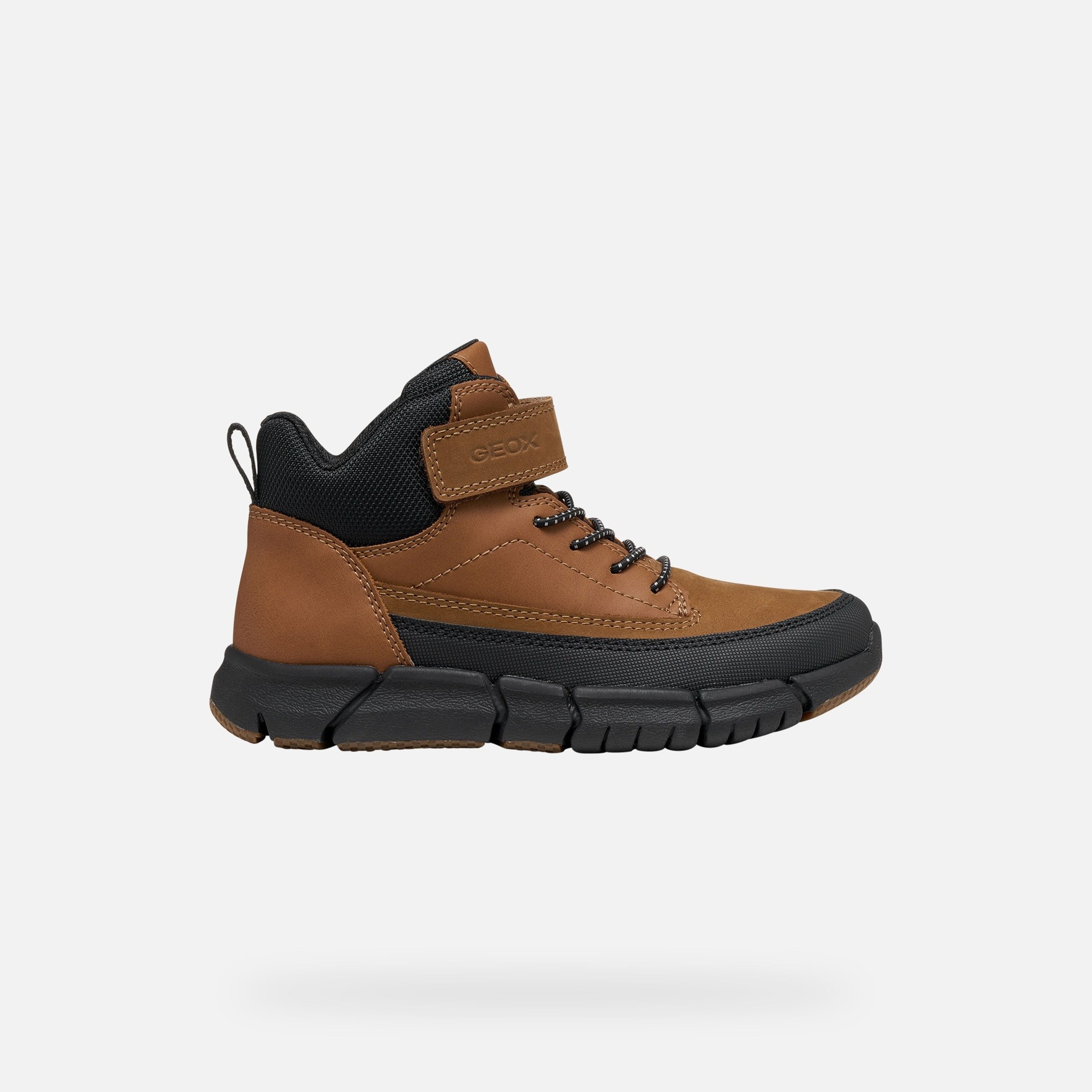 Hnedá chlapčenská členková obuv Geox Flexyper - 002
