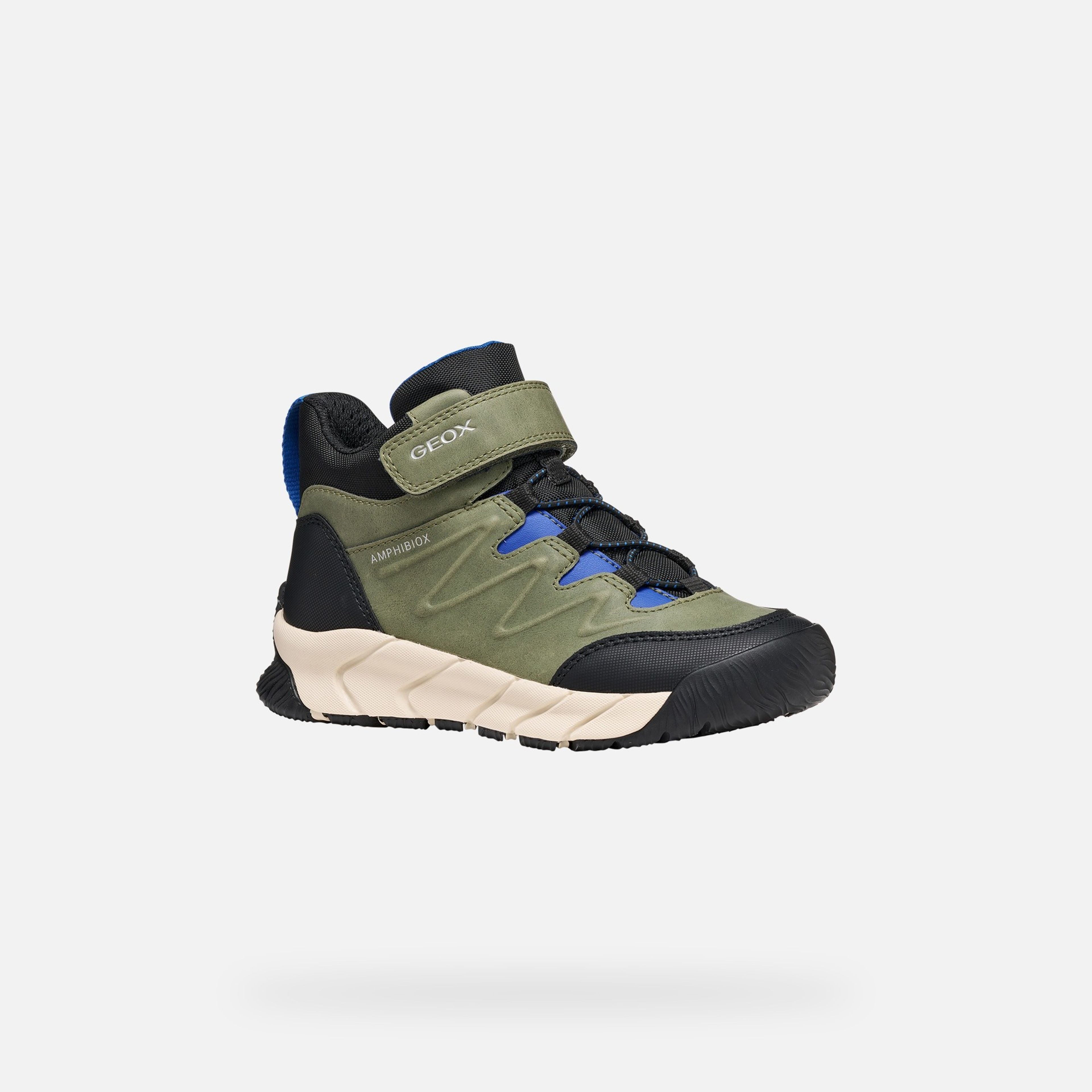 Khaki zateplená chlapčenská členková obuv Geox Flexyper Pro B - 003