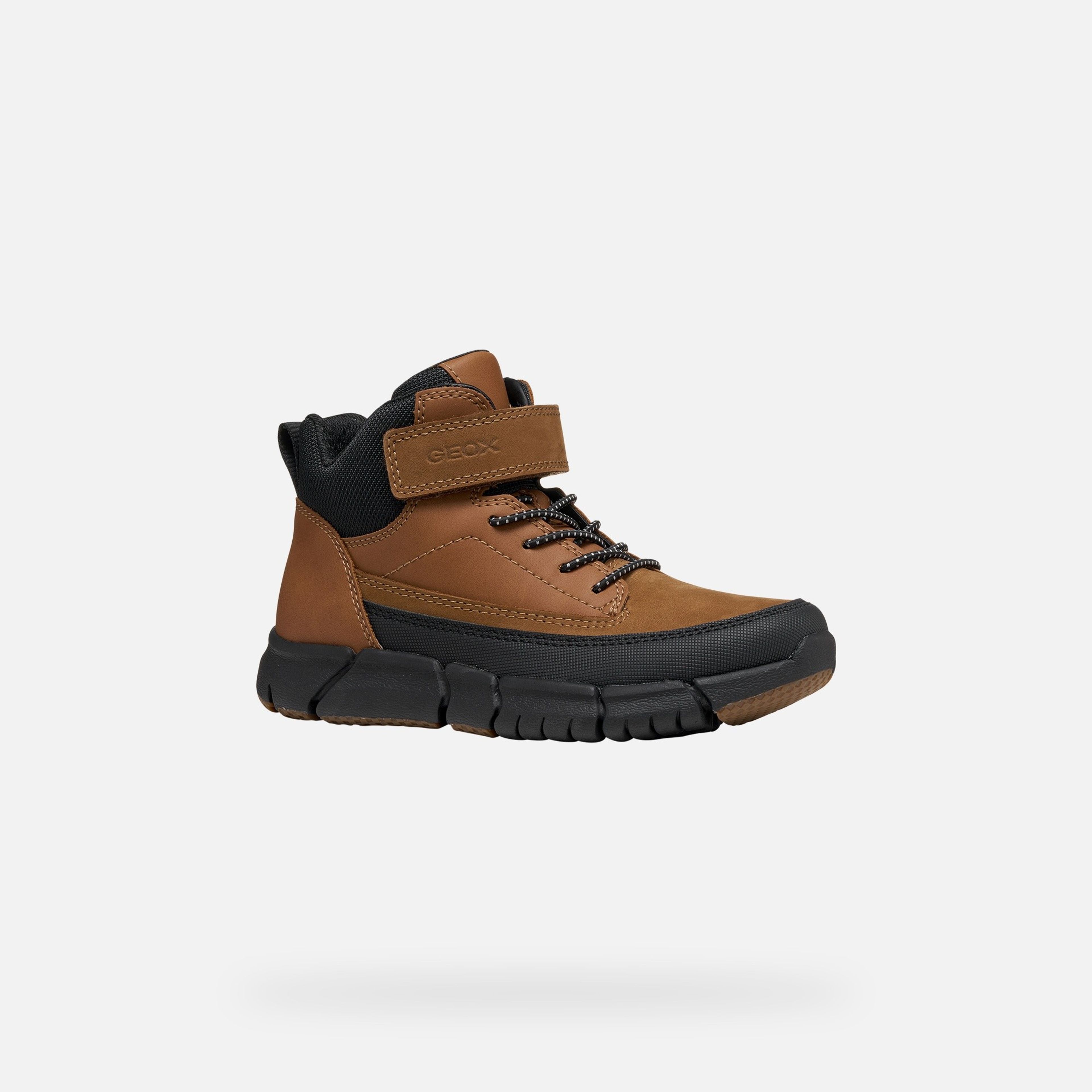 Hnedá chlapčenská členková obuv Geox Flexyper - 003