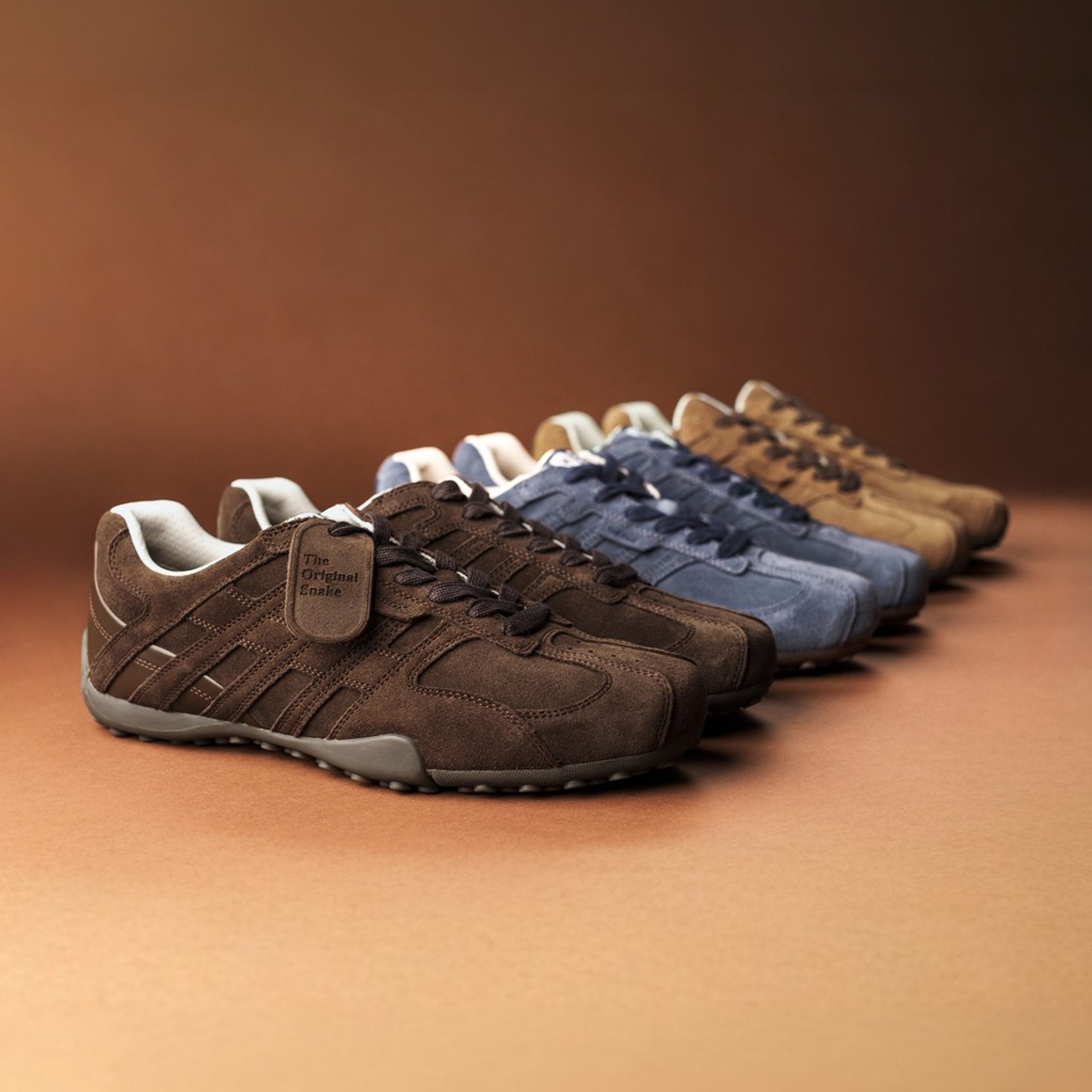 Sneakers maro închis pentru bărbați Geox Snake - 012