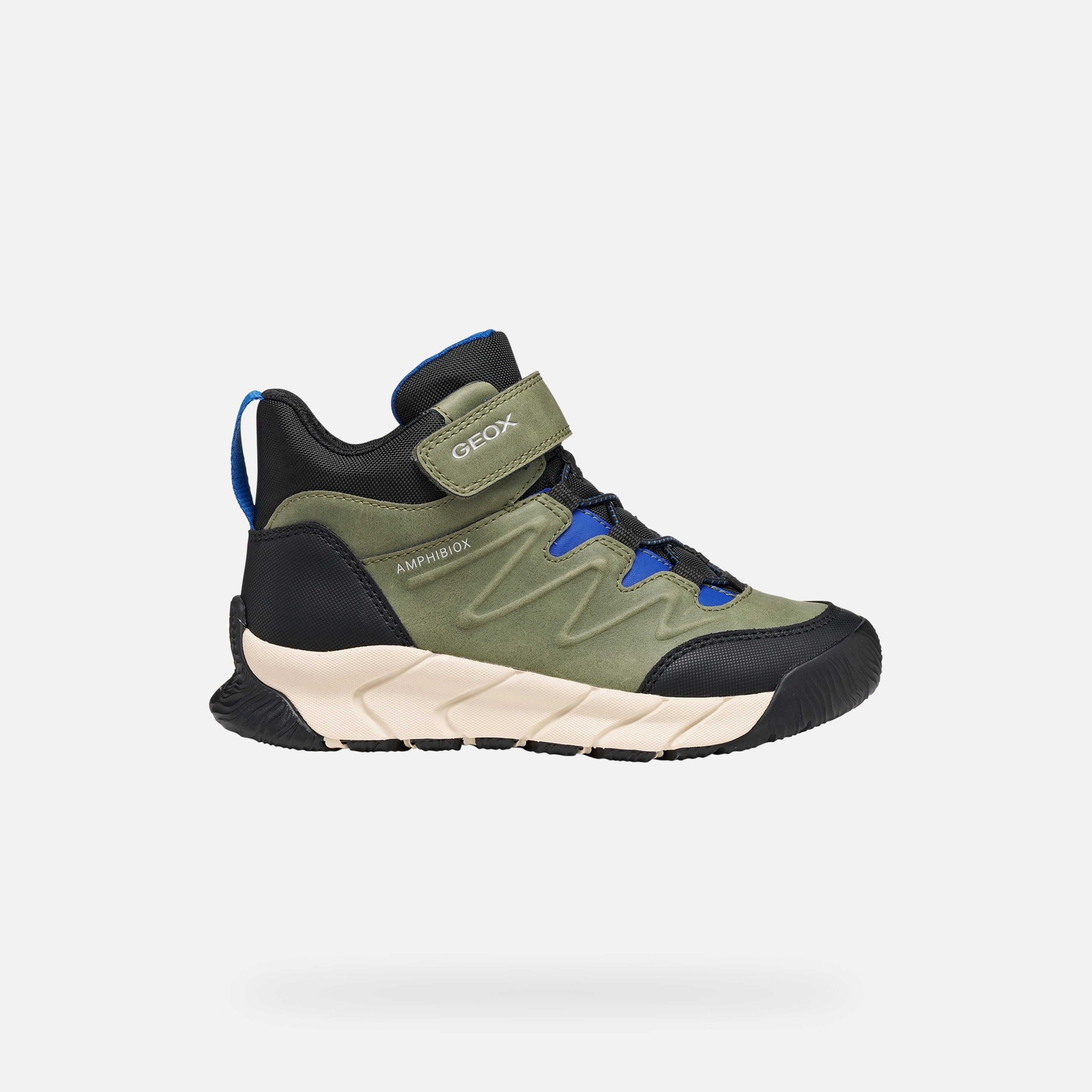 Khaki zateplená chlapčenská členková obuv Geox Flexyper Pro B - 002
