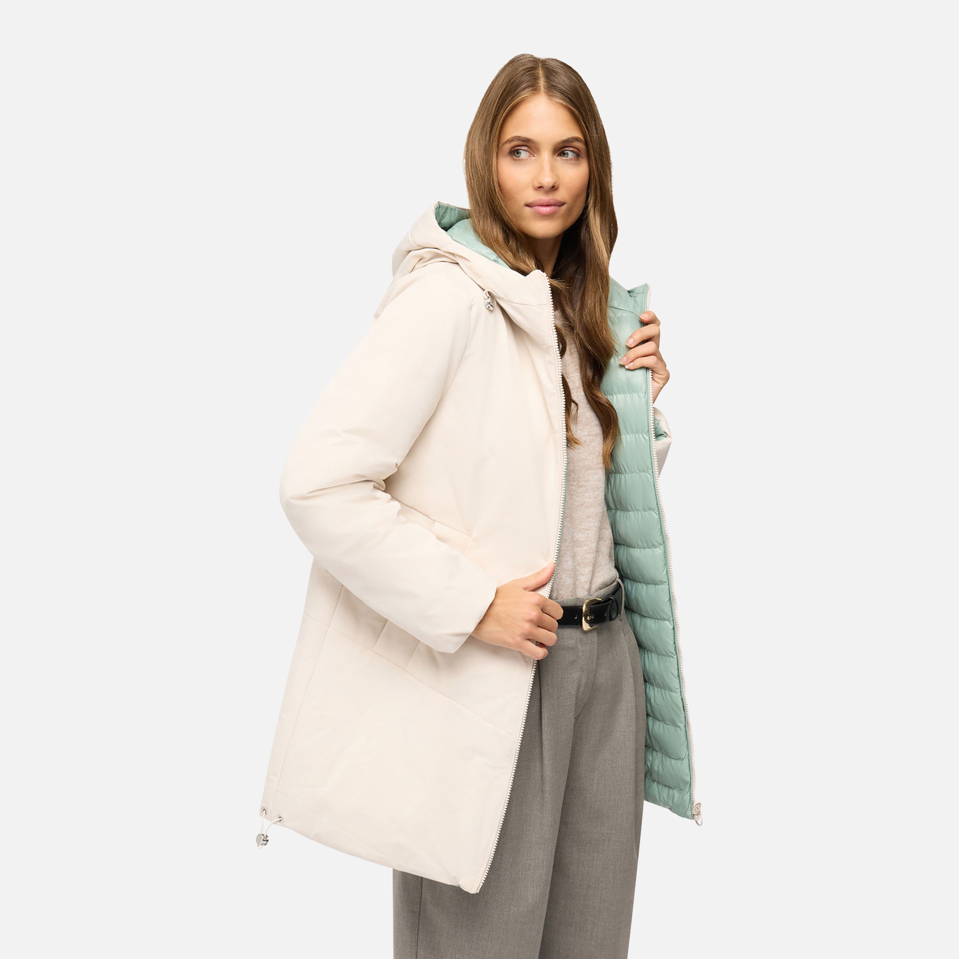 Zelená dámská péřová bunda Geox Spherica