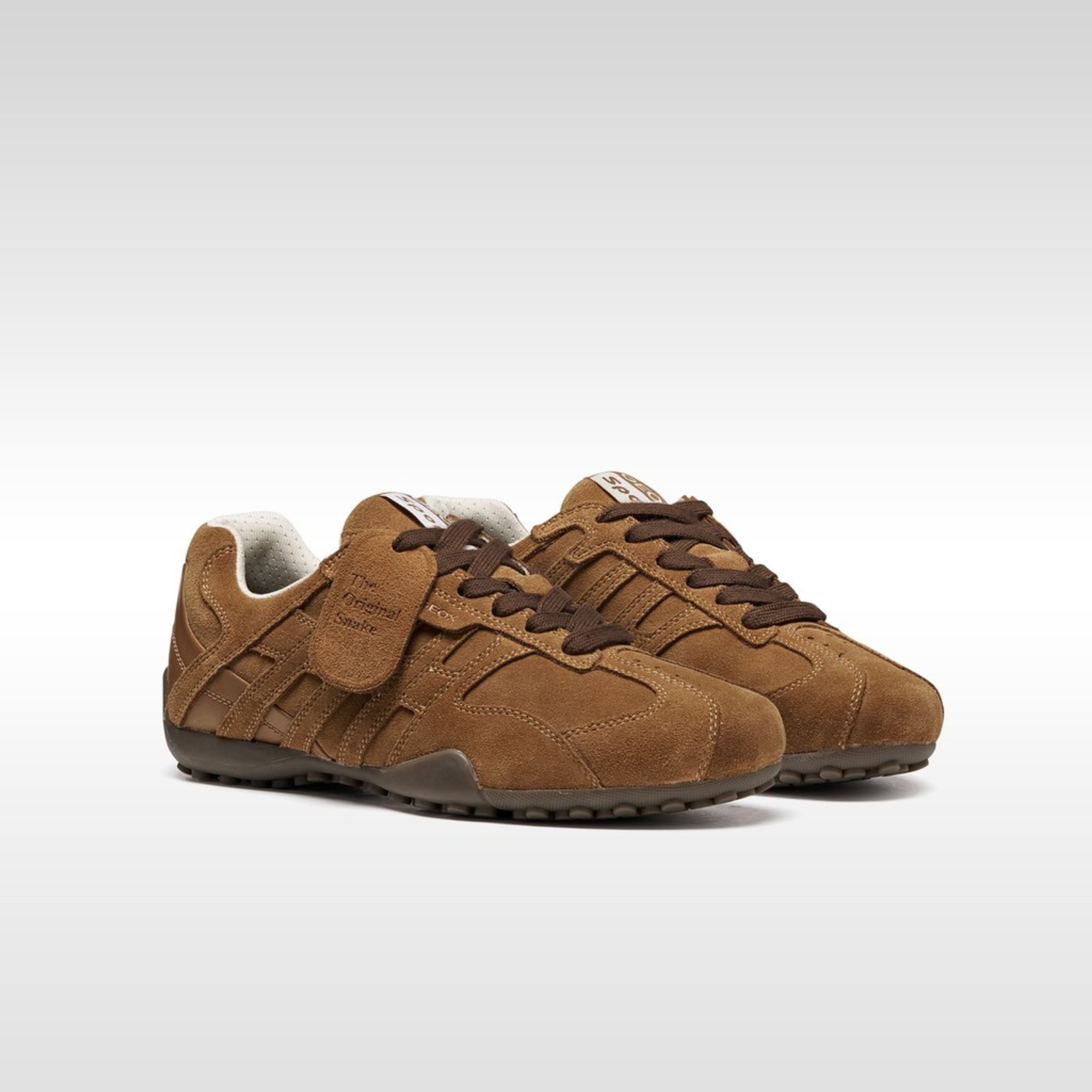 Hnedé dámske tenisky Geox Snake - 009