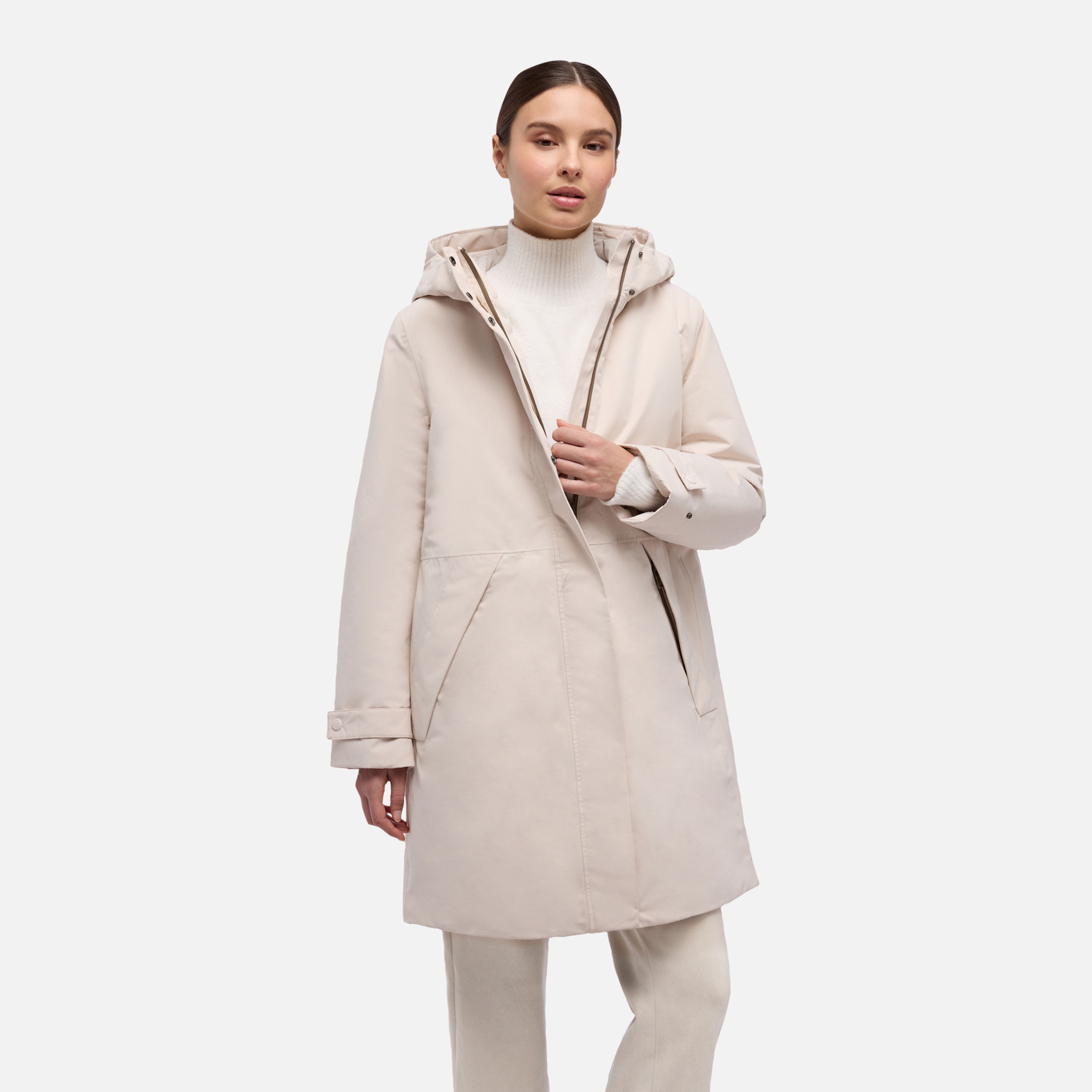 Světle růžová dámská parka Geox Hoara