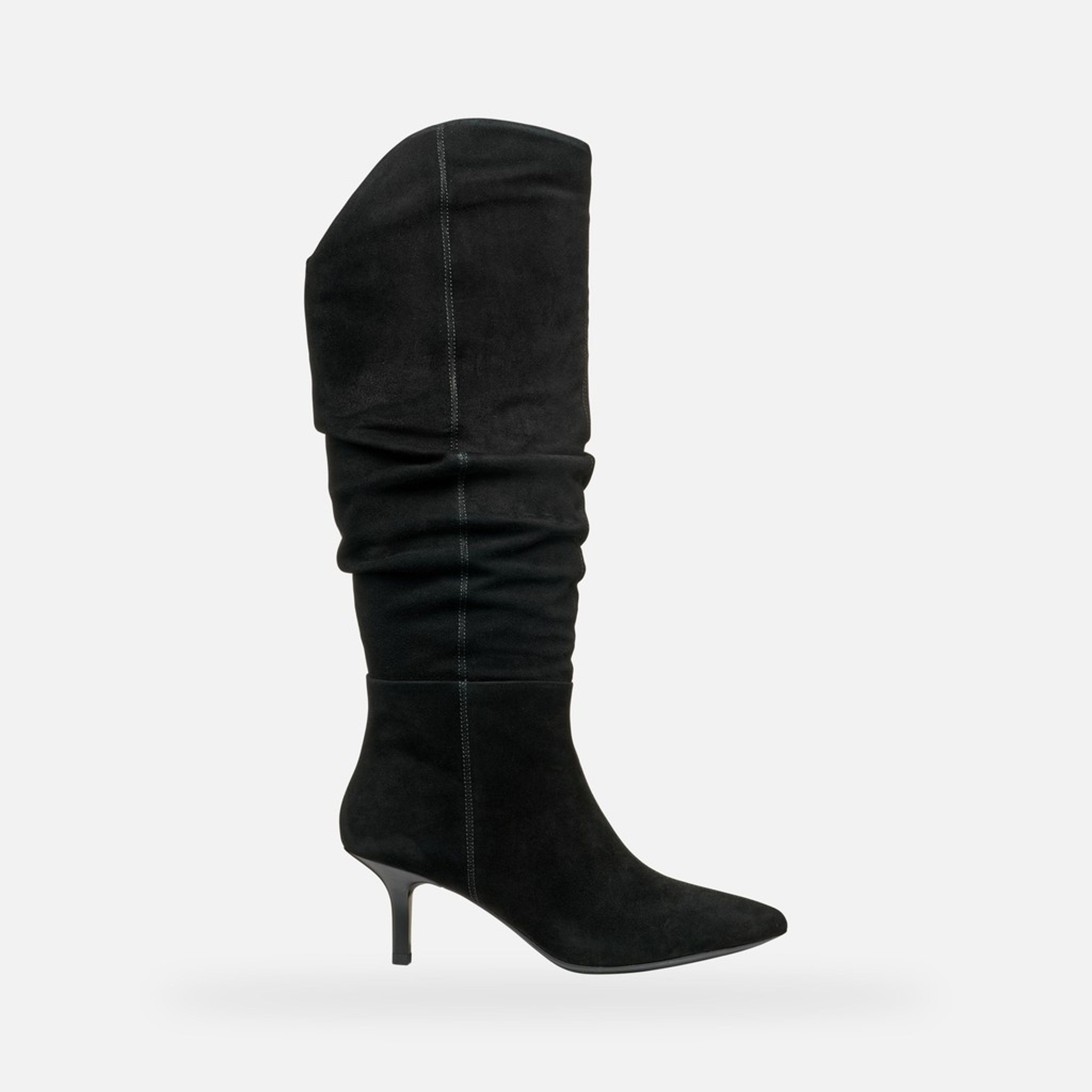 Czarne kozaki damskie Geox Kleopy - 001